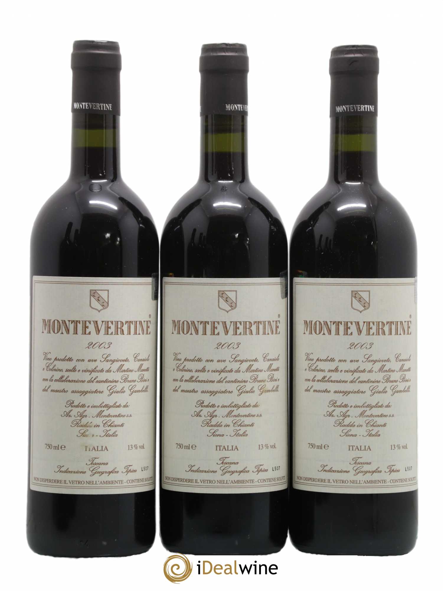 Toscana IGT Montevertine Famille Manetti 2003 - Lot de 3 bouteilles - 0