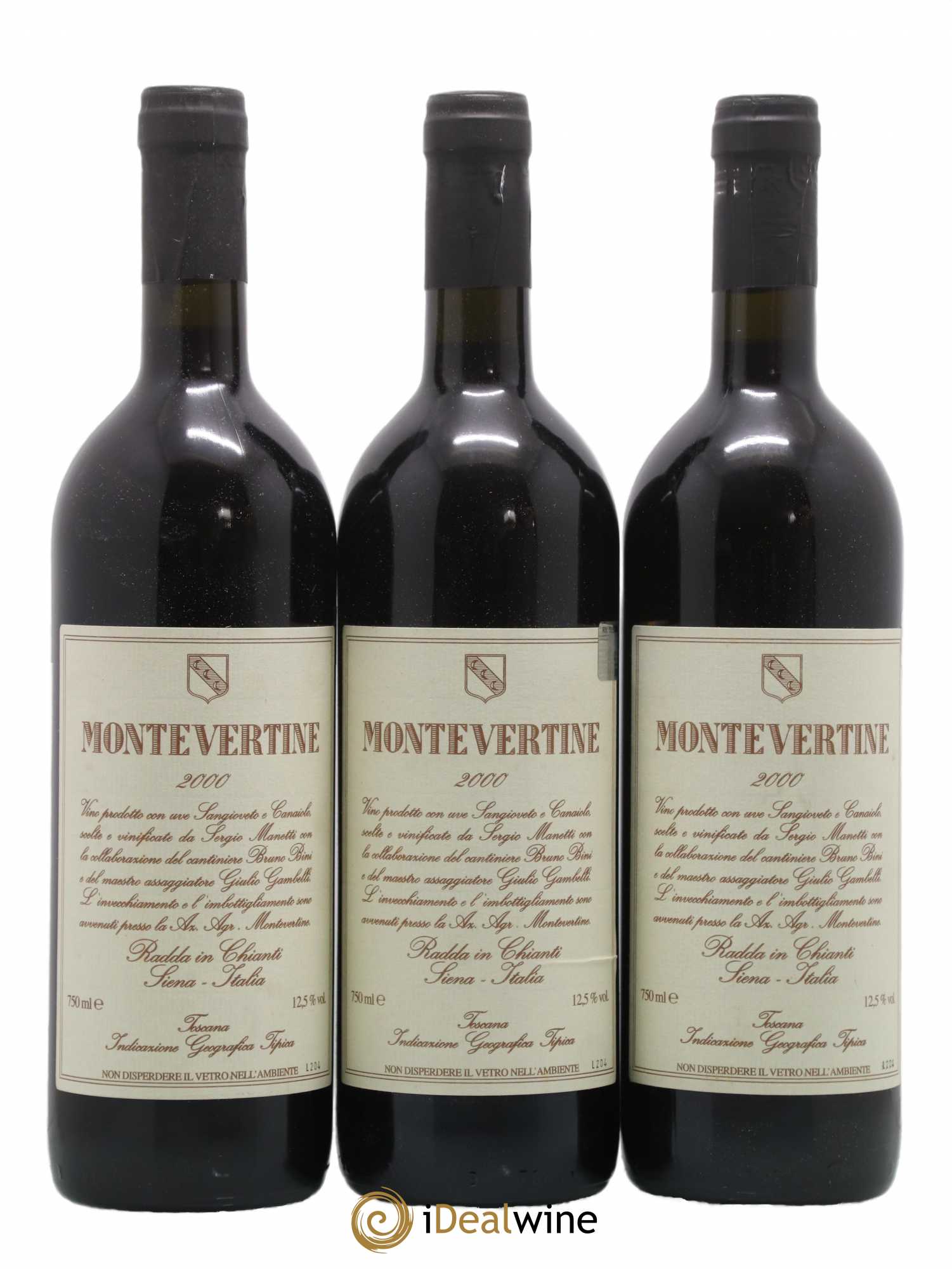 Toscana IGT Montevertine Famille Manetti 2000 - Lot de 3 bouteilles - 0