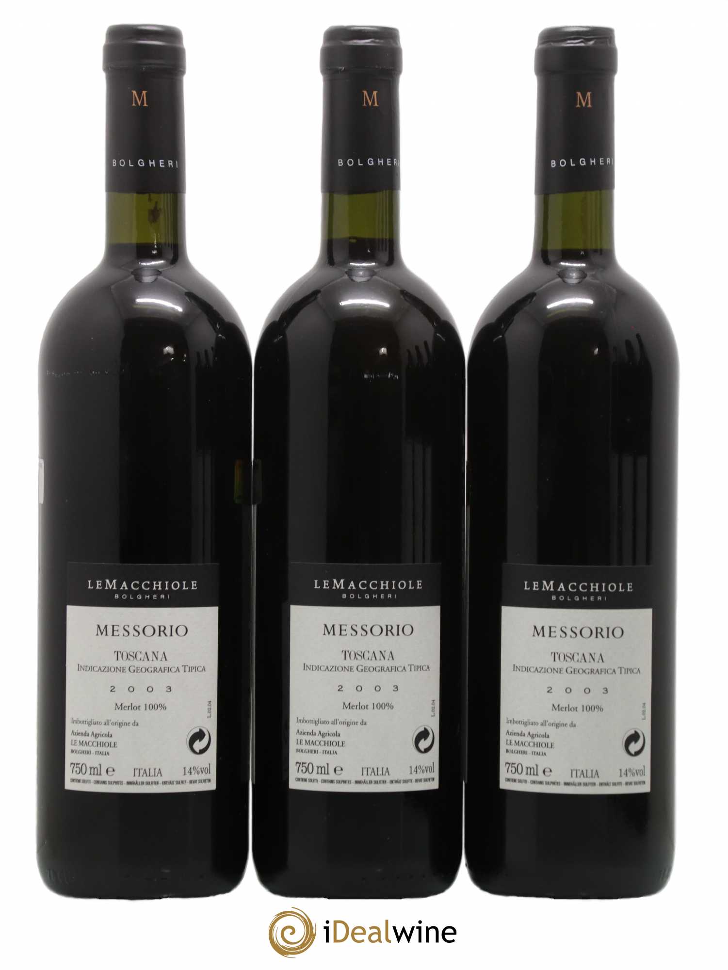 Toscana IGT Le Macchiole Messorio  2003 - Lot de 6 bouteilles - 1