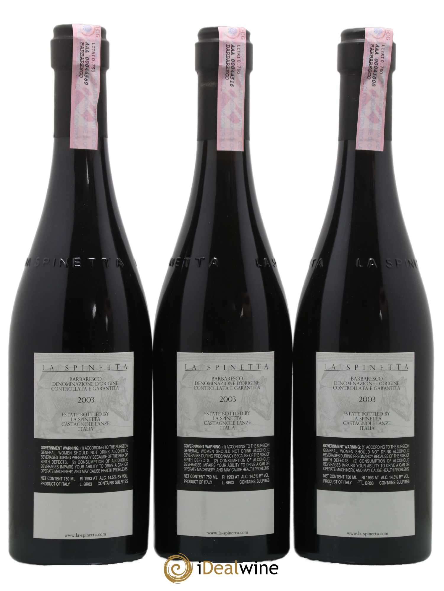 Barbaresco DOCG Vigneto Gallina Vursu La Spinetta - Giorgio Rivetti 2003 - Lot de 6 bouteilles - 4