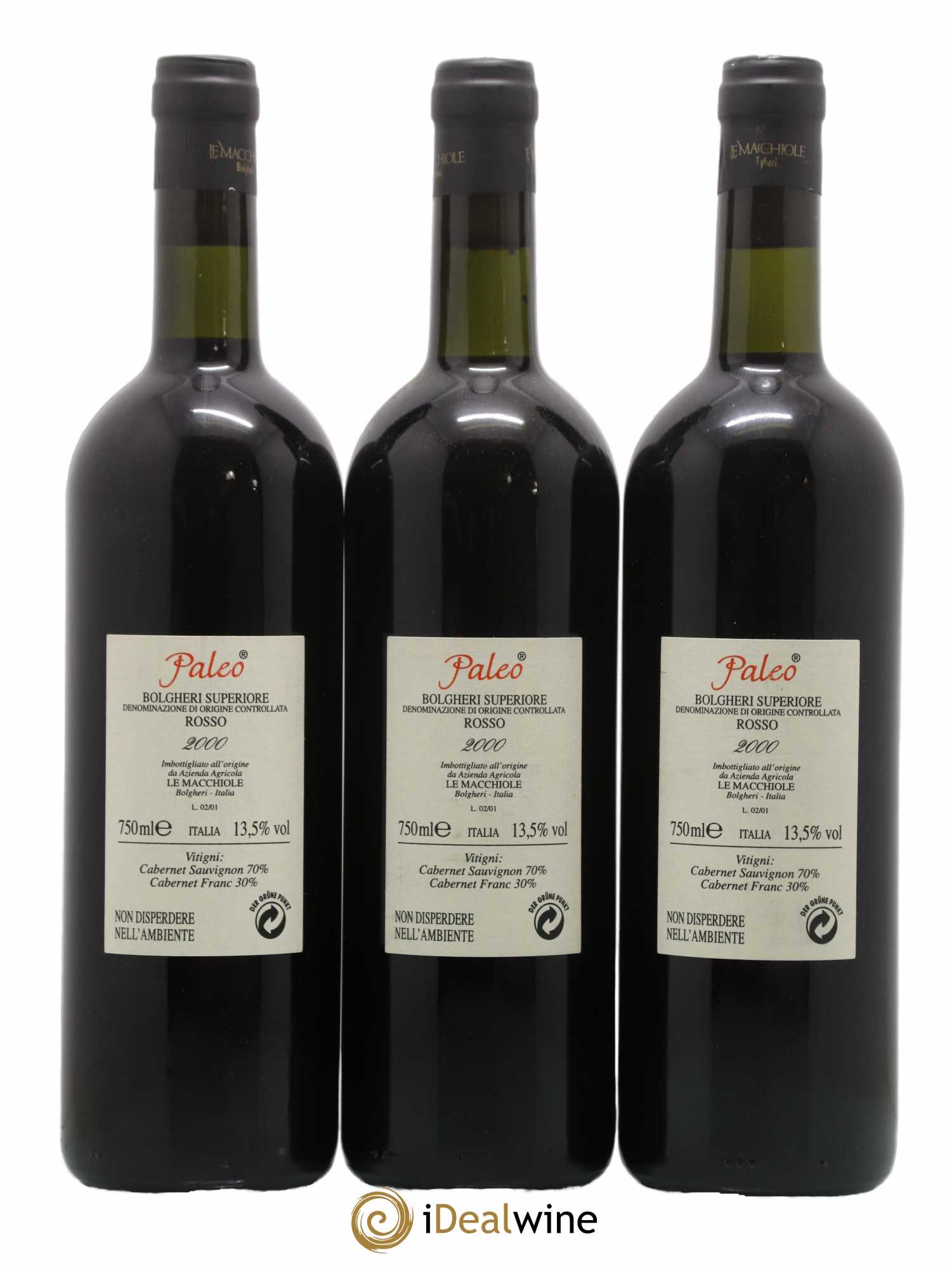 Bolgheri Le Macchiole DOC Paleo 2000 - Lot de 3 bouteilles - 1