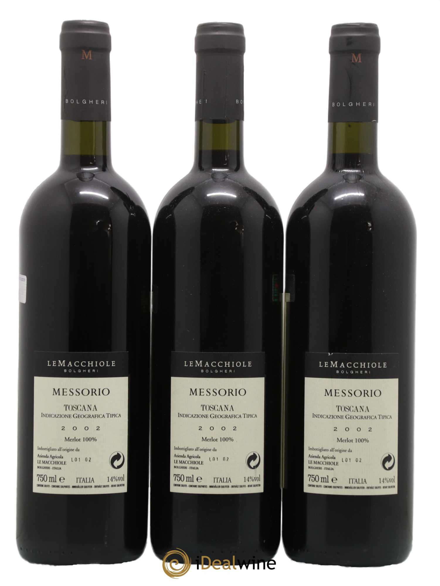Toscana IGT Le Macchiole Messorio 2002 - Lot de 3 bouteilles - 1
