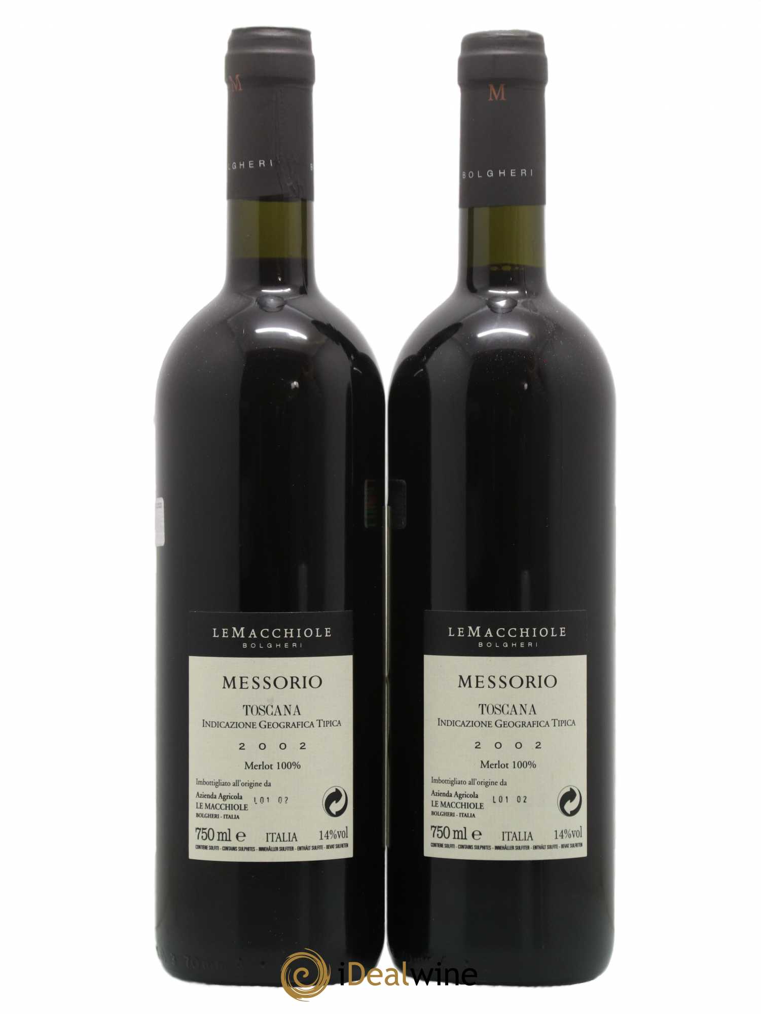 Toscana IGT Le Macchiole Messorio 2002 - Lot de 2 bouteilles - 1