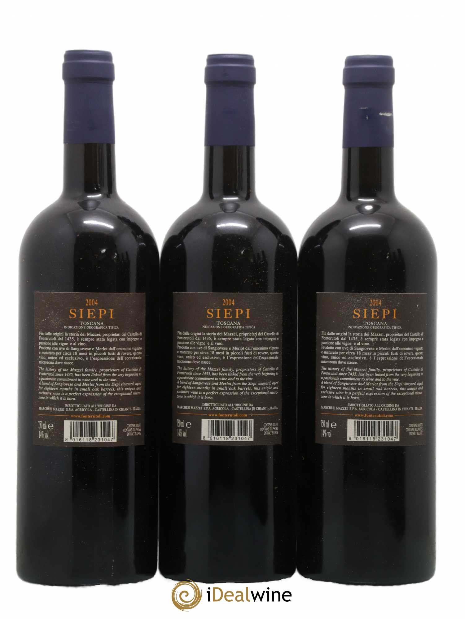 Toscana IGT Castello di Fonterutoli Siepi Mazzei 2004 - Lot de 6 bouteilles - 2