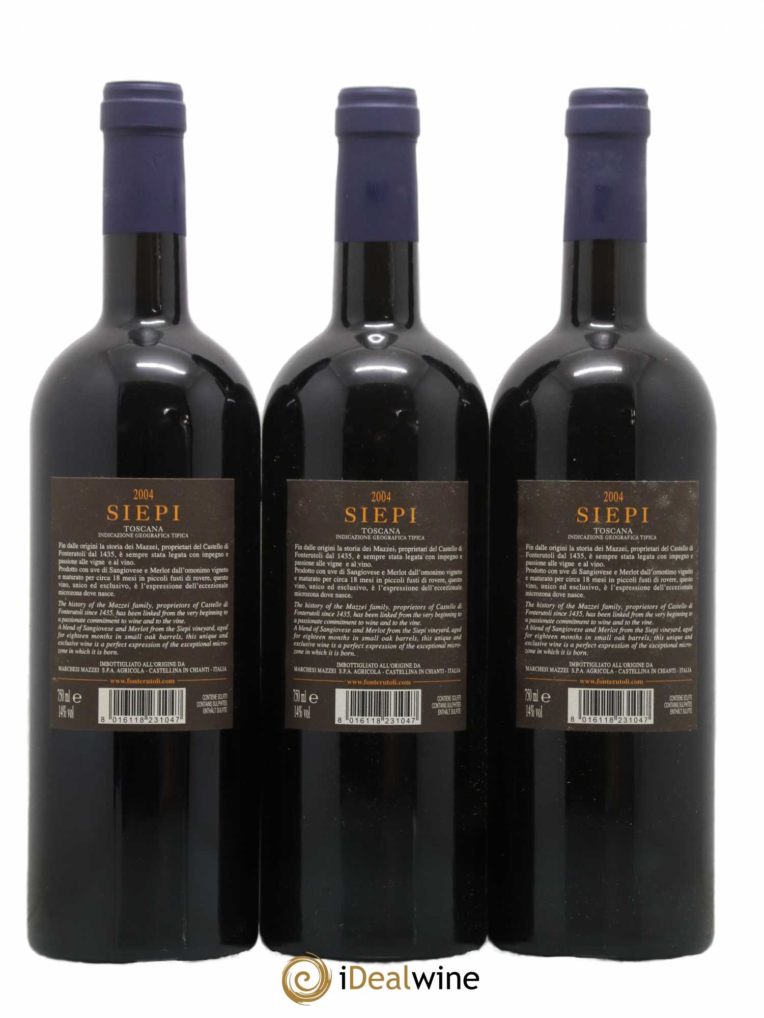 Toscana IGT Castello di Fonterutoli Siepi Mazzei 2004 - Lot de 6 bouteilles - 4