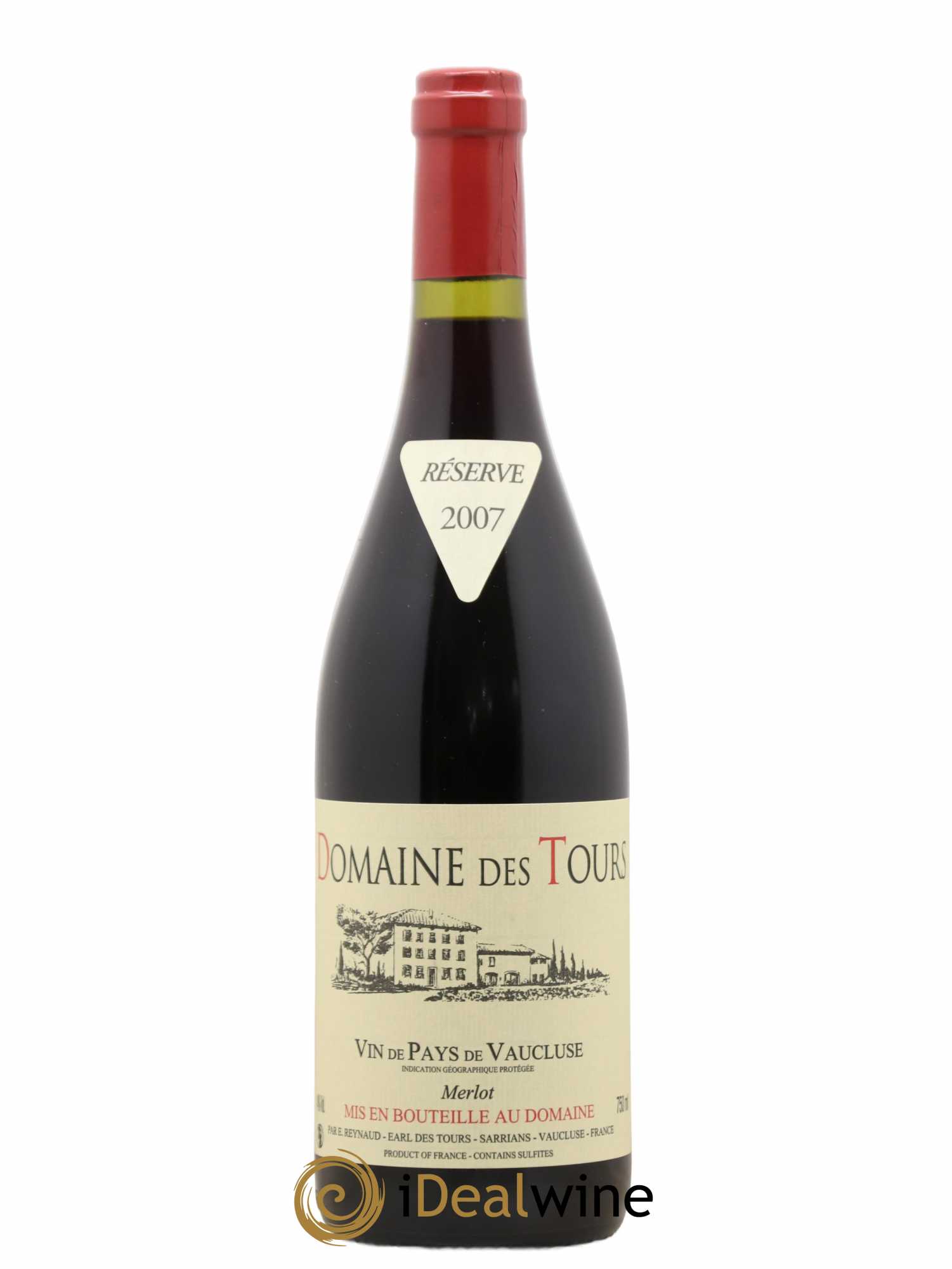 Vaucluse Domaine des Tours Merlot Emmanuel Reynaud 2007 - Lot de 1 bouteille - 0