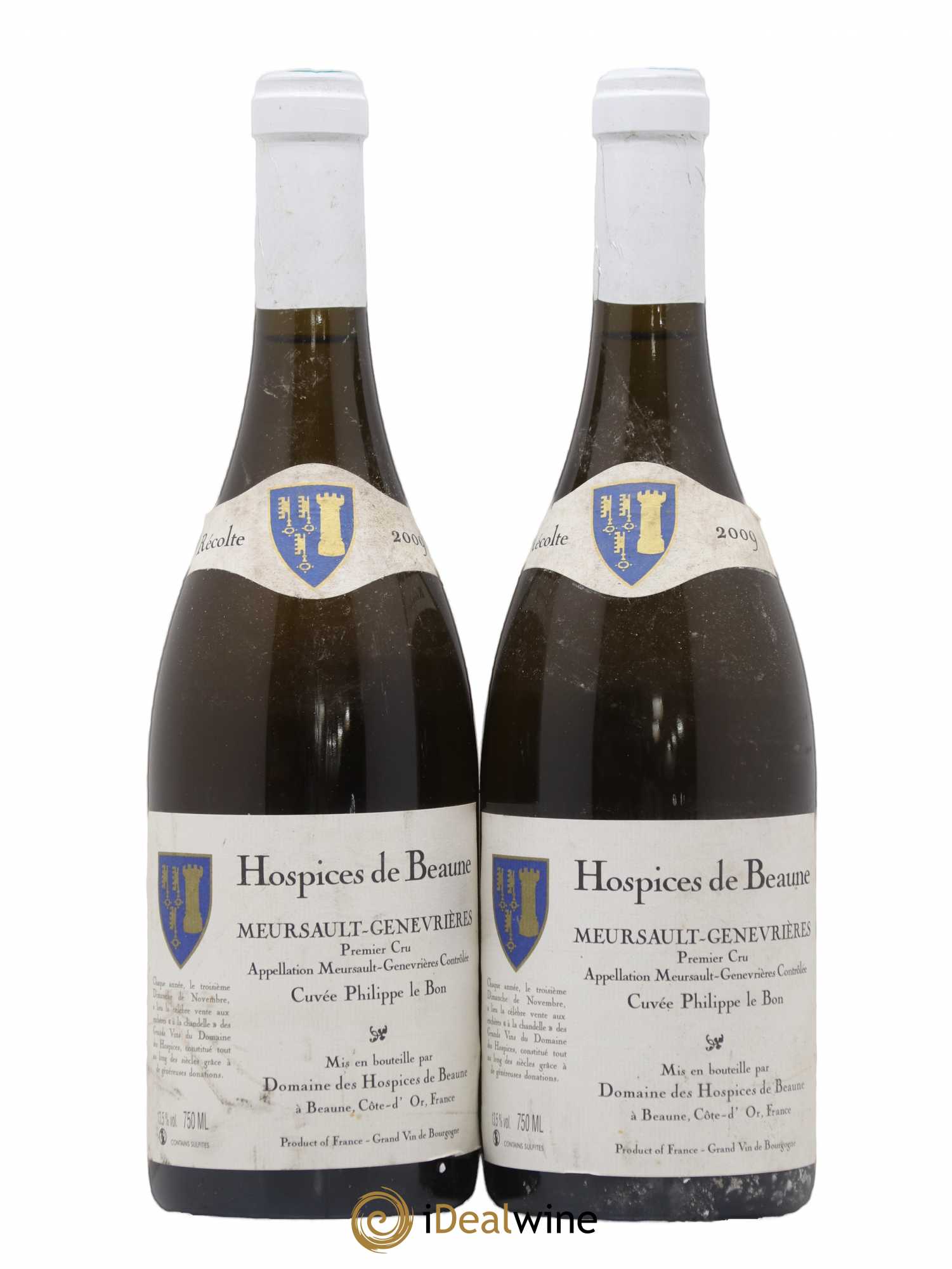 Meursault Genévrières Hospices de Beaune Philippe le Bon 2009 - Posten von 2 Flaschen - 0