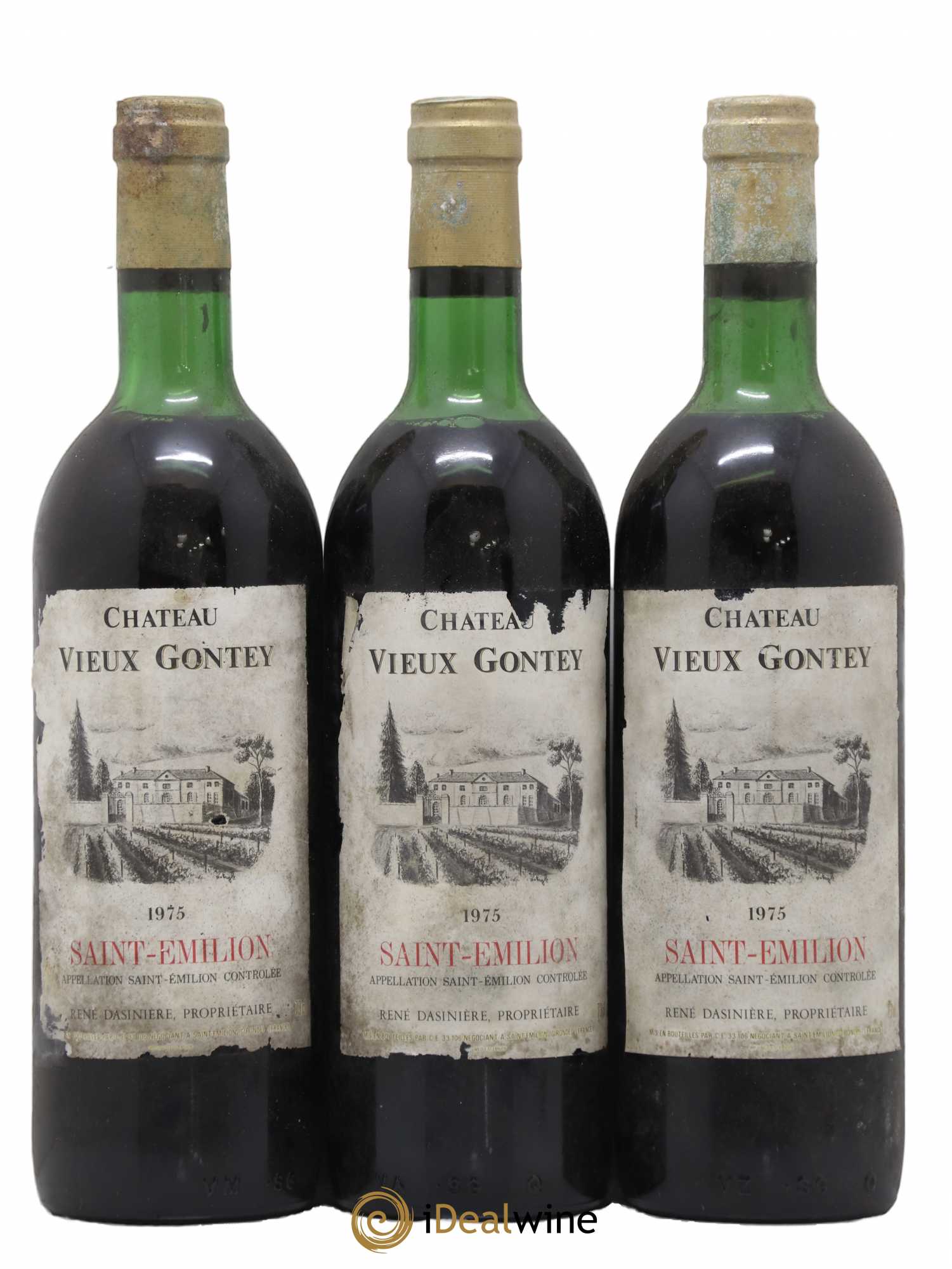 Saint-Émilion Grand Cru Château Vieux Gontey (sans prix de réserve) 1975 - Posten von 3 Flaschen - 0