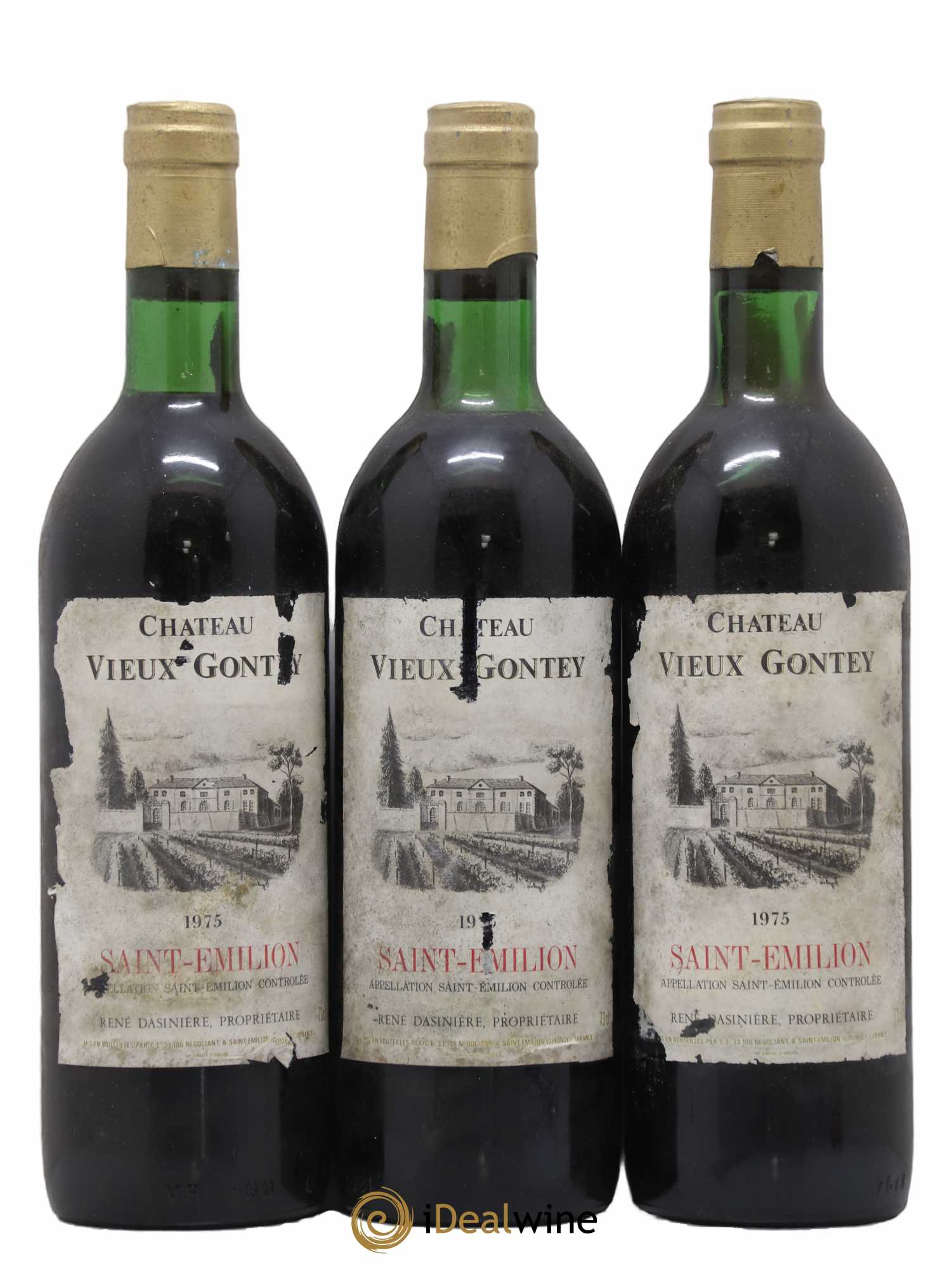 Saint-Émilion Grand Cru Château Vieux Gontey (sans prix de réserve) 1975 - Posten von 3 Flaschen - 0