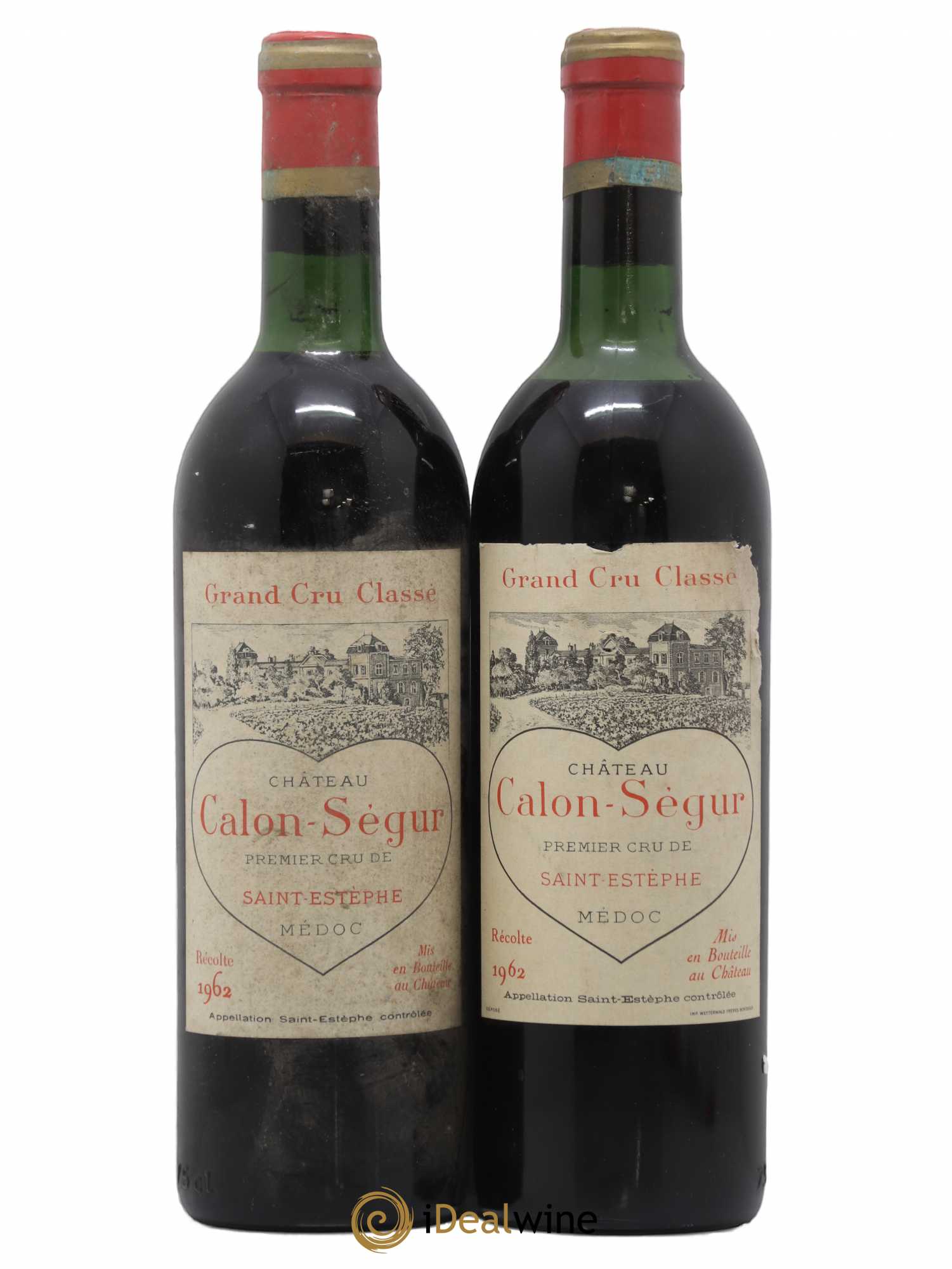 Château Calon Ségur 3ème Grand Cru Classé 1962 - Lot de 2 bouteilles - 0