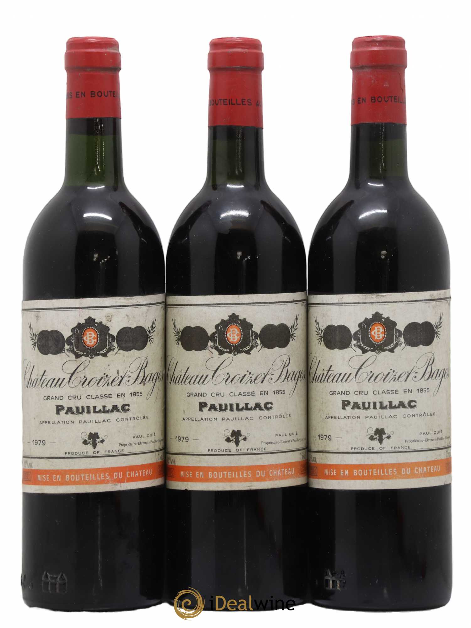 Château Croizet Bages 5ème Grand Cru Classé 1979 - Lot de 3 bouteilles - 0