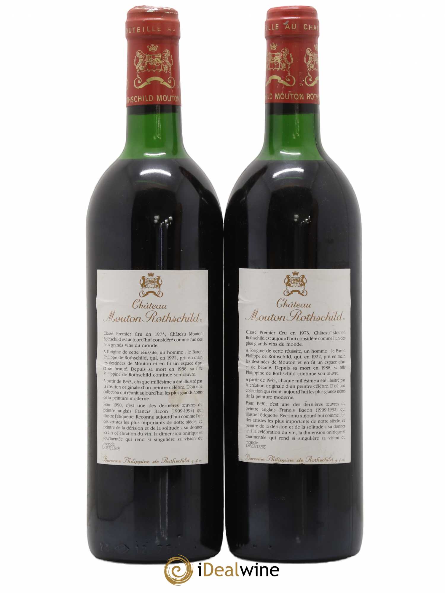 Château Mouton Rothschild 1er Grand Cru Classé 1990 - Lot de 2 bouteilles - 1