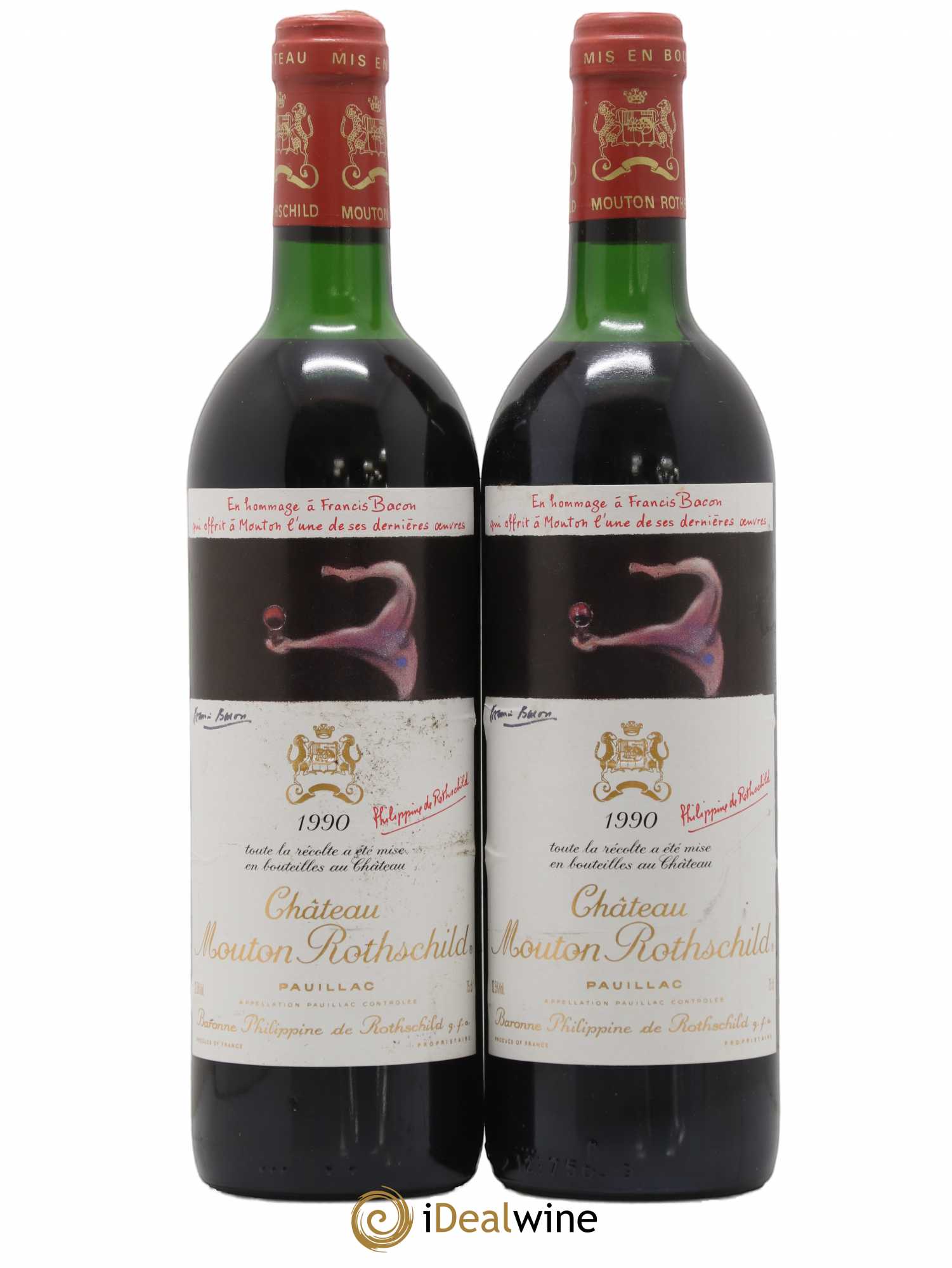 Château Mouton Rothschild 1er Grand Cru Classé 1990 - Lot de 2 bouteilles - 0