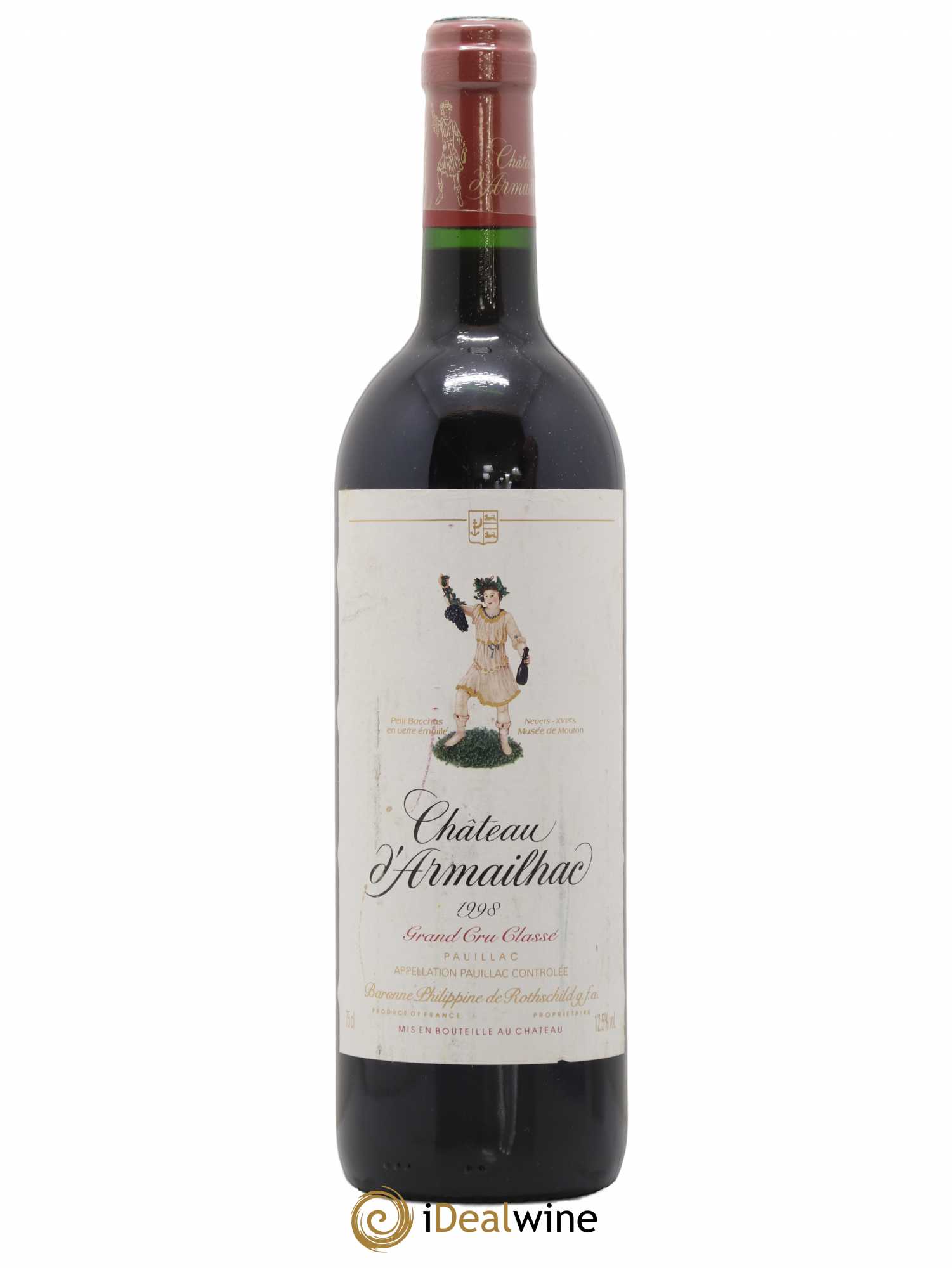 Château d' Armailhac - Mouton Baron(ne) Philippe 5ème Grand Cru Classé 1998 - Lot de 1 bouteille - 0