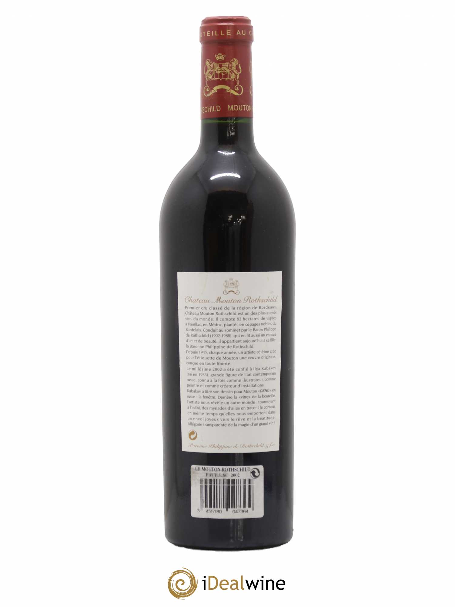 Château Mouton Rothschild 1er Grand Cru Classé 2002 - Lot de 1 bouteille - 1
