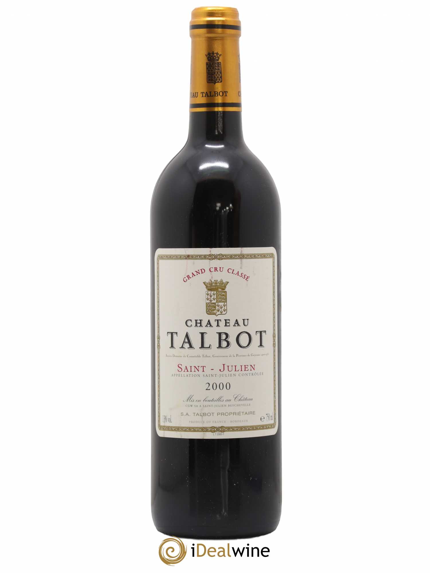 Château Talbot 4ème Grand Cru Classé 2000 - Lot de 1 bouteille - 0
