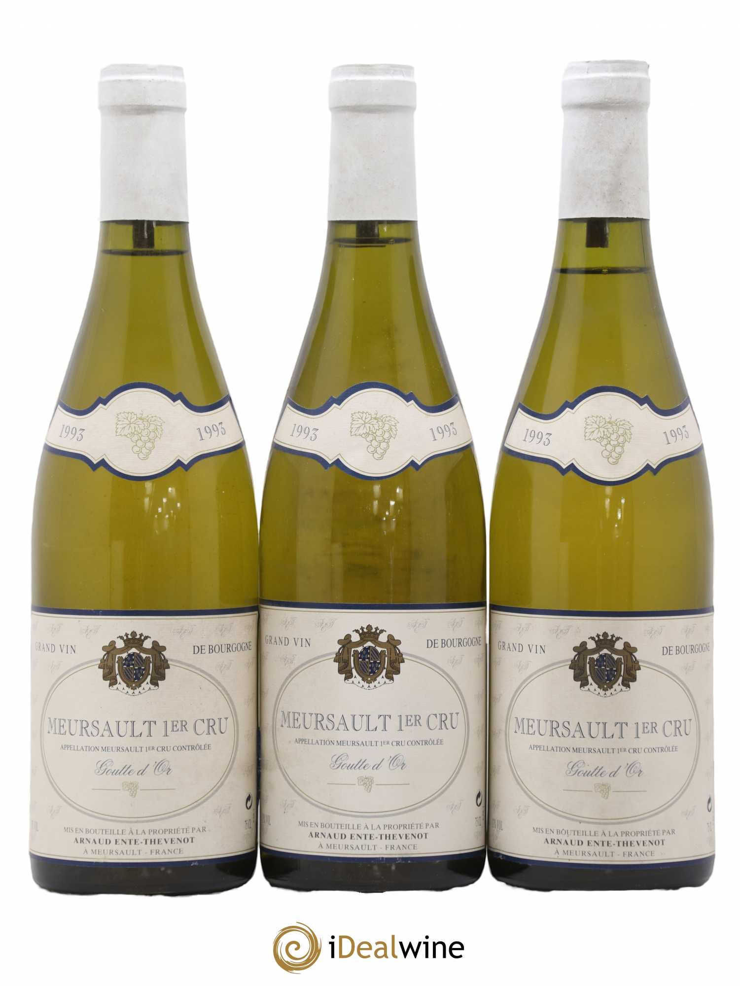 Meursault 1er Cru Goutte d'Or Arnaud Ente Thevenot 1993 - Lot de 3 bouteilles - 0