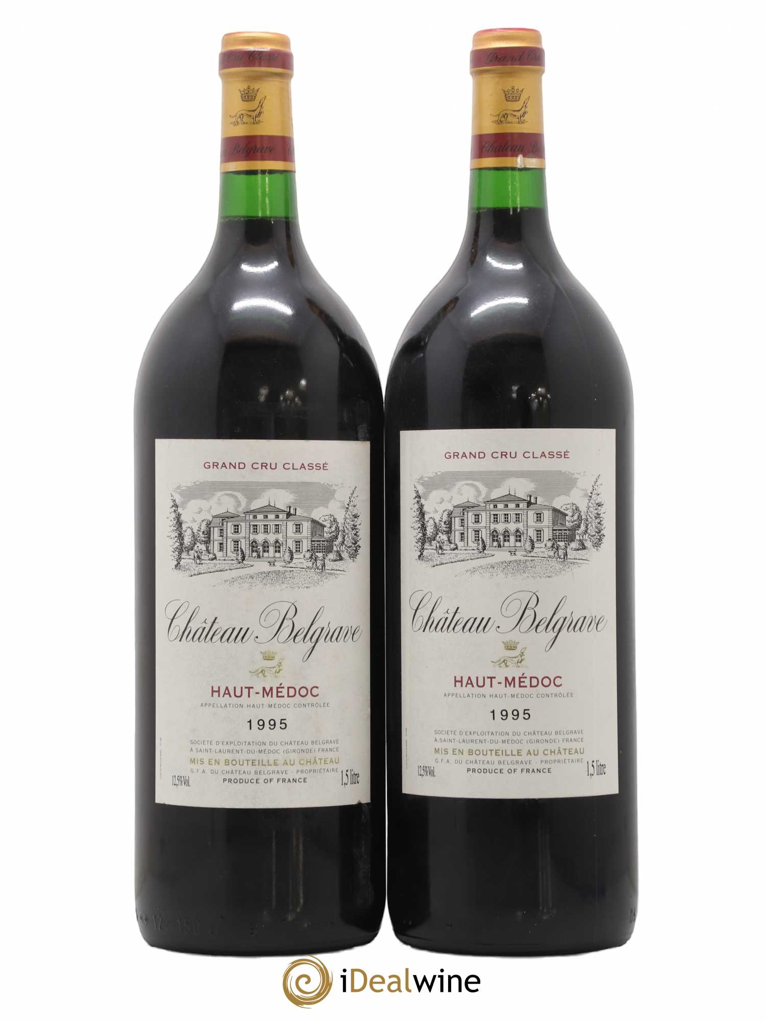 Château Belgrave 5ème Grand Cru Classé 1995 - Lot de 2 magnums - 0