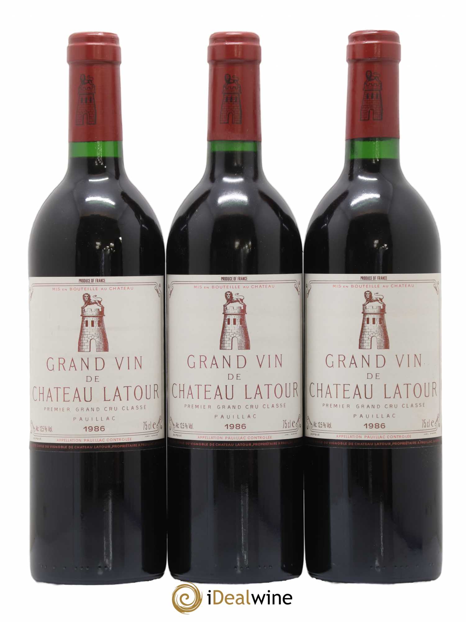 Château Latour 1er Grand Cru Classé 1986 - Lot de 3 bouteilles - 0