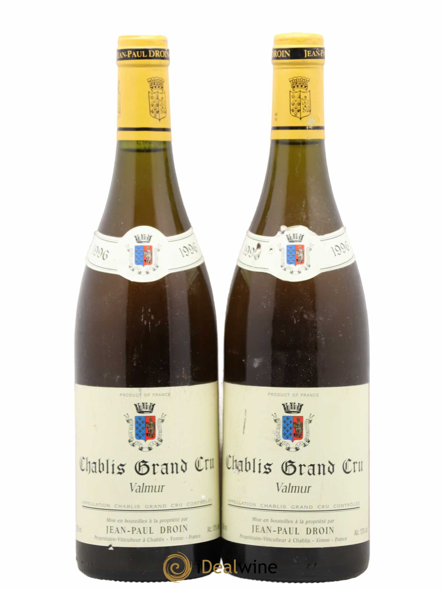 Chablis Grand Cru Valmur Jean-Paul & Benoît Droin (Domaine) (sans prix de réserve) 1996 - Lot de 2 bouteilles - 0