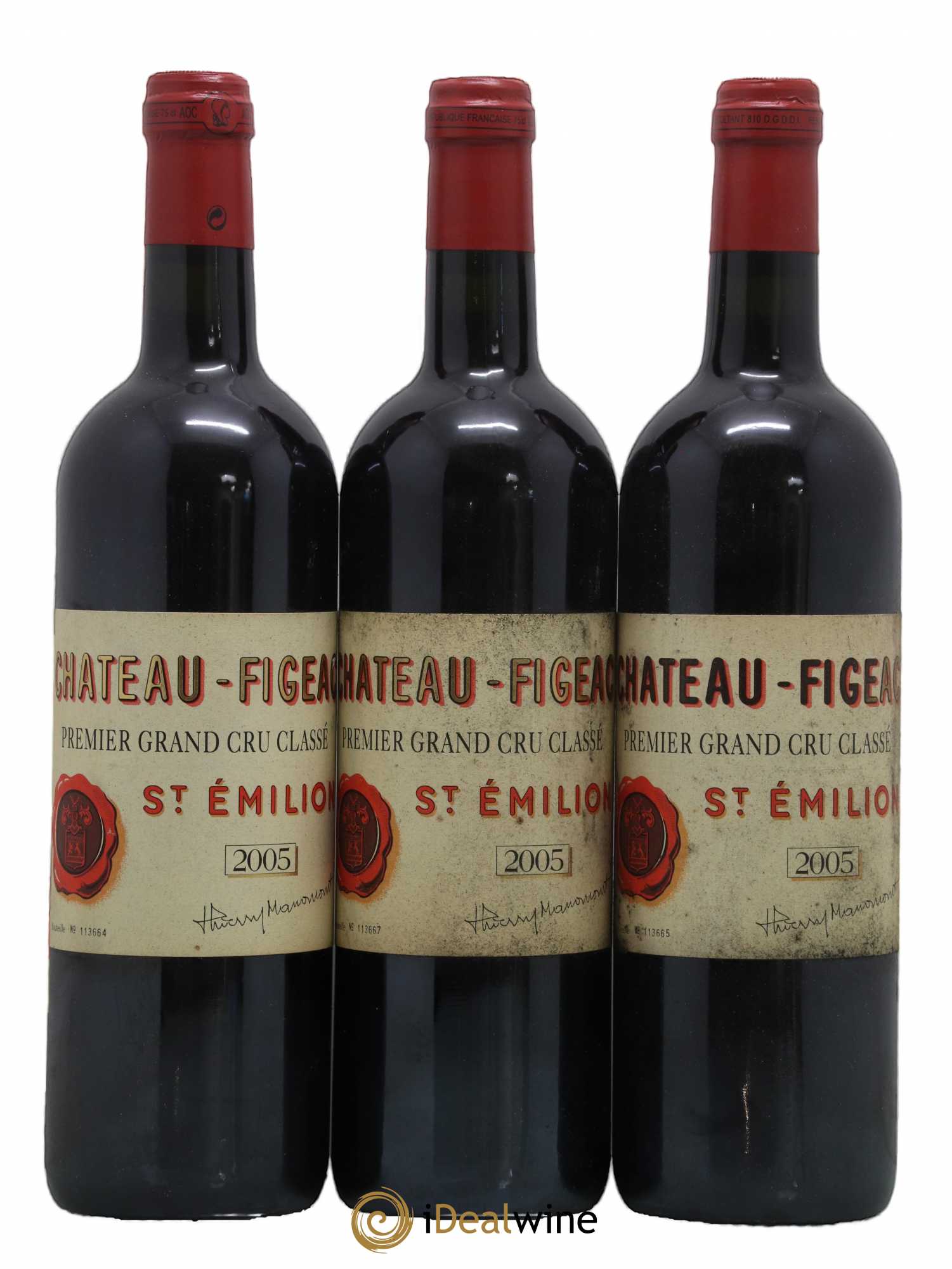 Château Figeac 1er Grand Cru Classé A 2005 - Lot de 3 bouteilles - 0