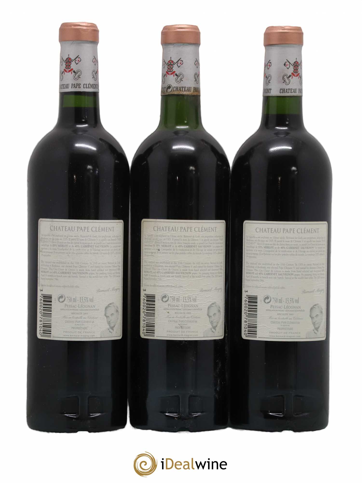 Château Pape Clément Cru Classé de Graves 2005 - Lot de 3 bouteilles - 1