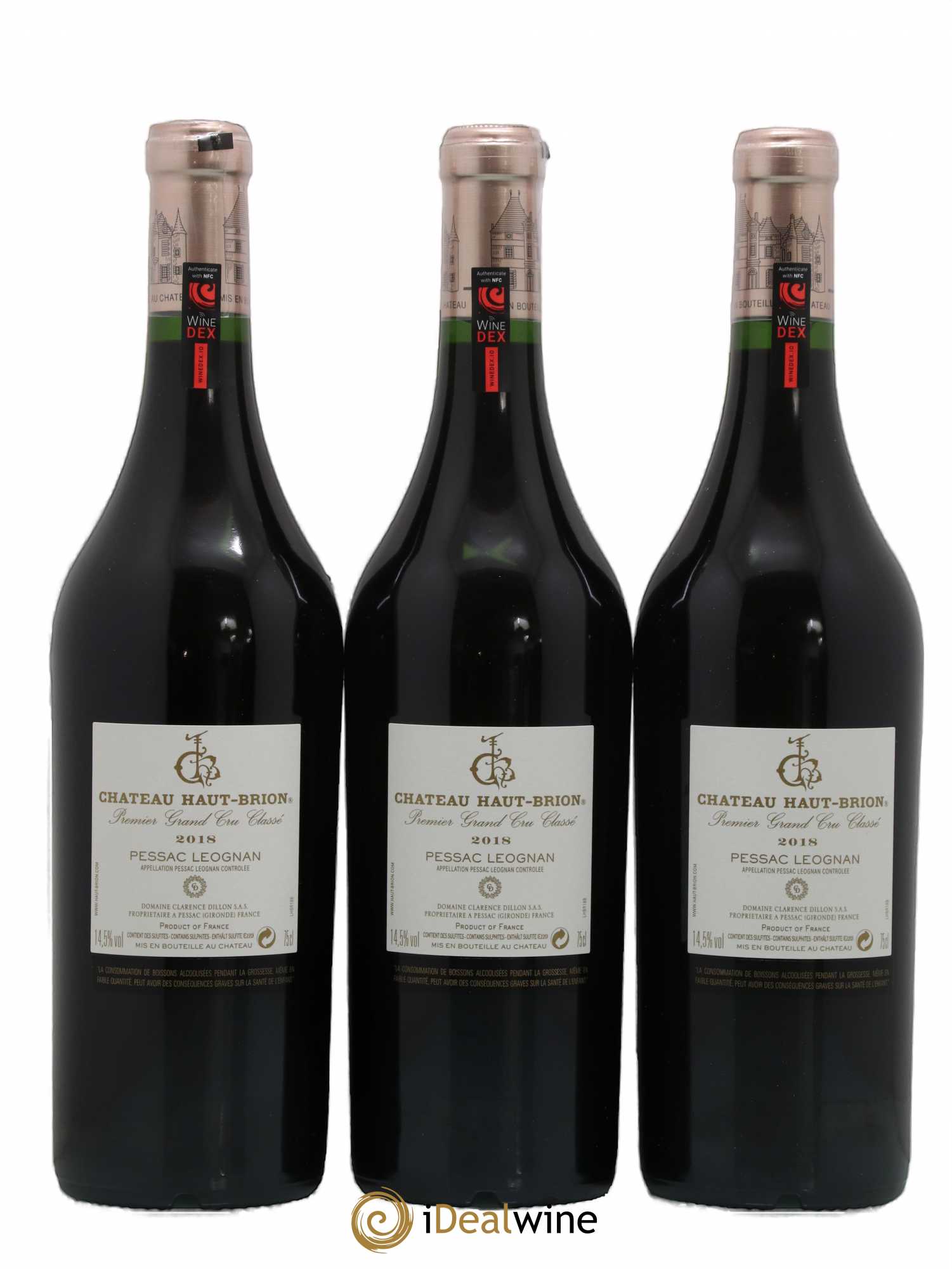 Château Haut Brion 1er Grand Cru Classé 2018 - Lot de 3 bouteilles - 1