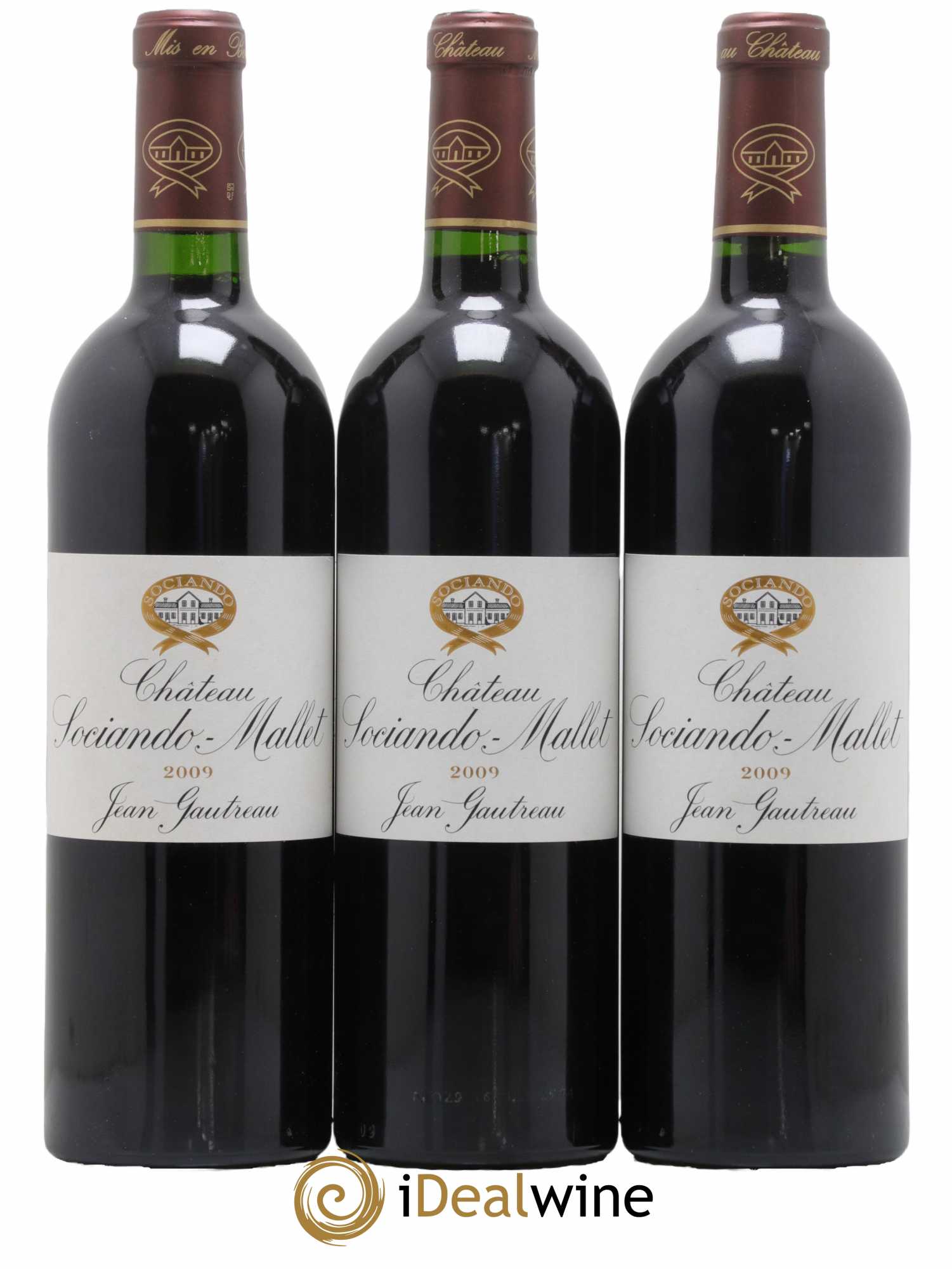 Château Sociando Mallet 2009 - Lot de 3 bouteilles - 0