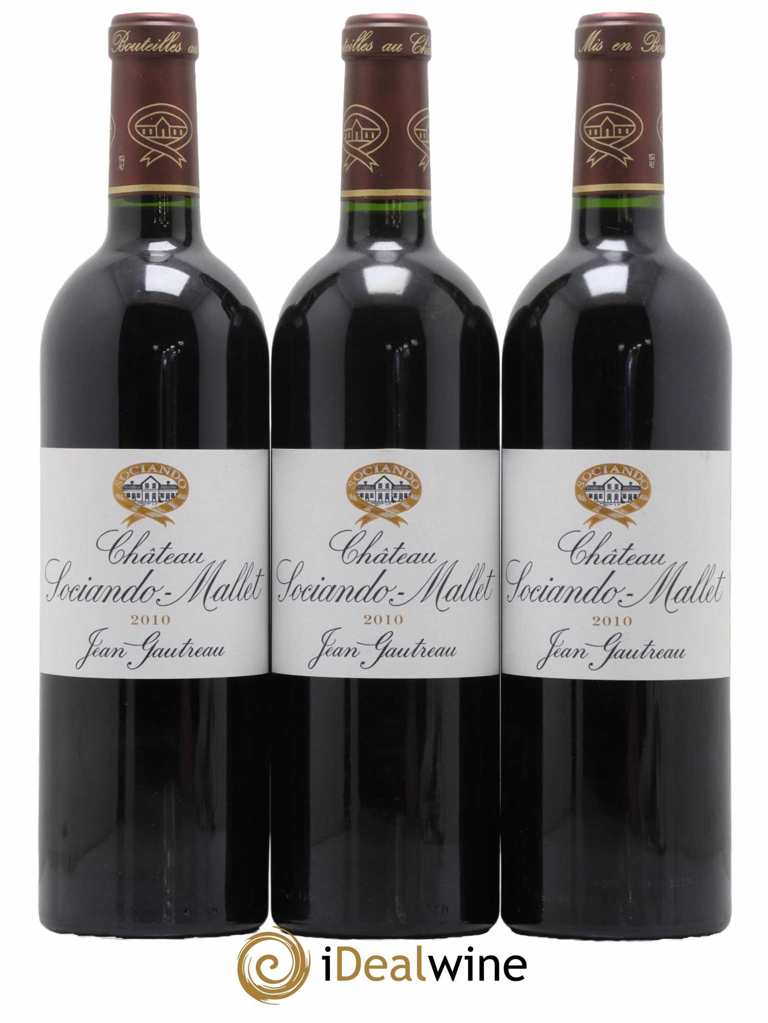 Château Sociando Mallet 2010 - Lot de 3 bouteilles - 0