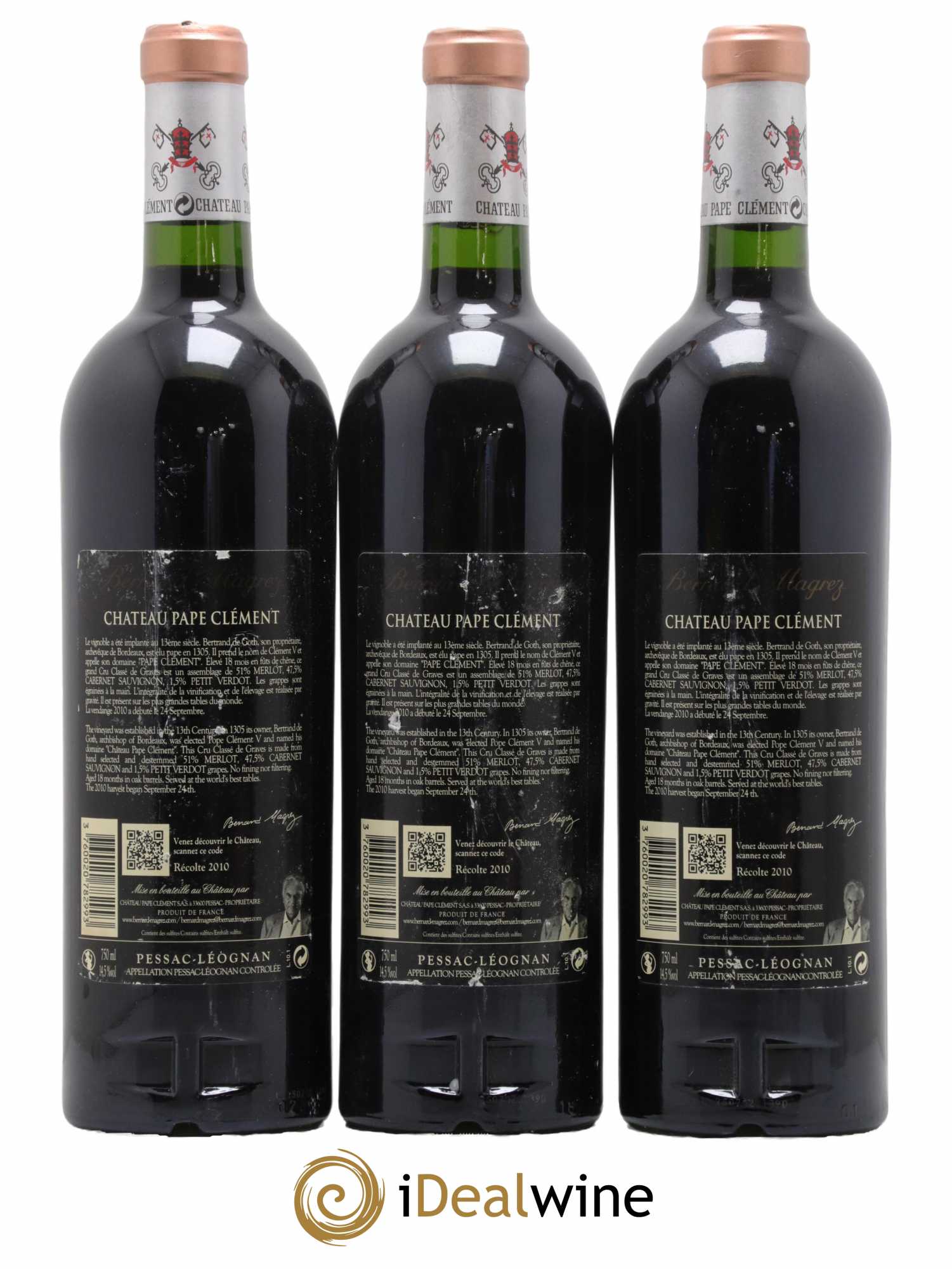 Château Pape Clément Cru Classé de Graves 2010 - Lot of 3 bottles - 1