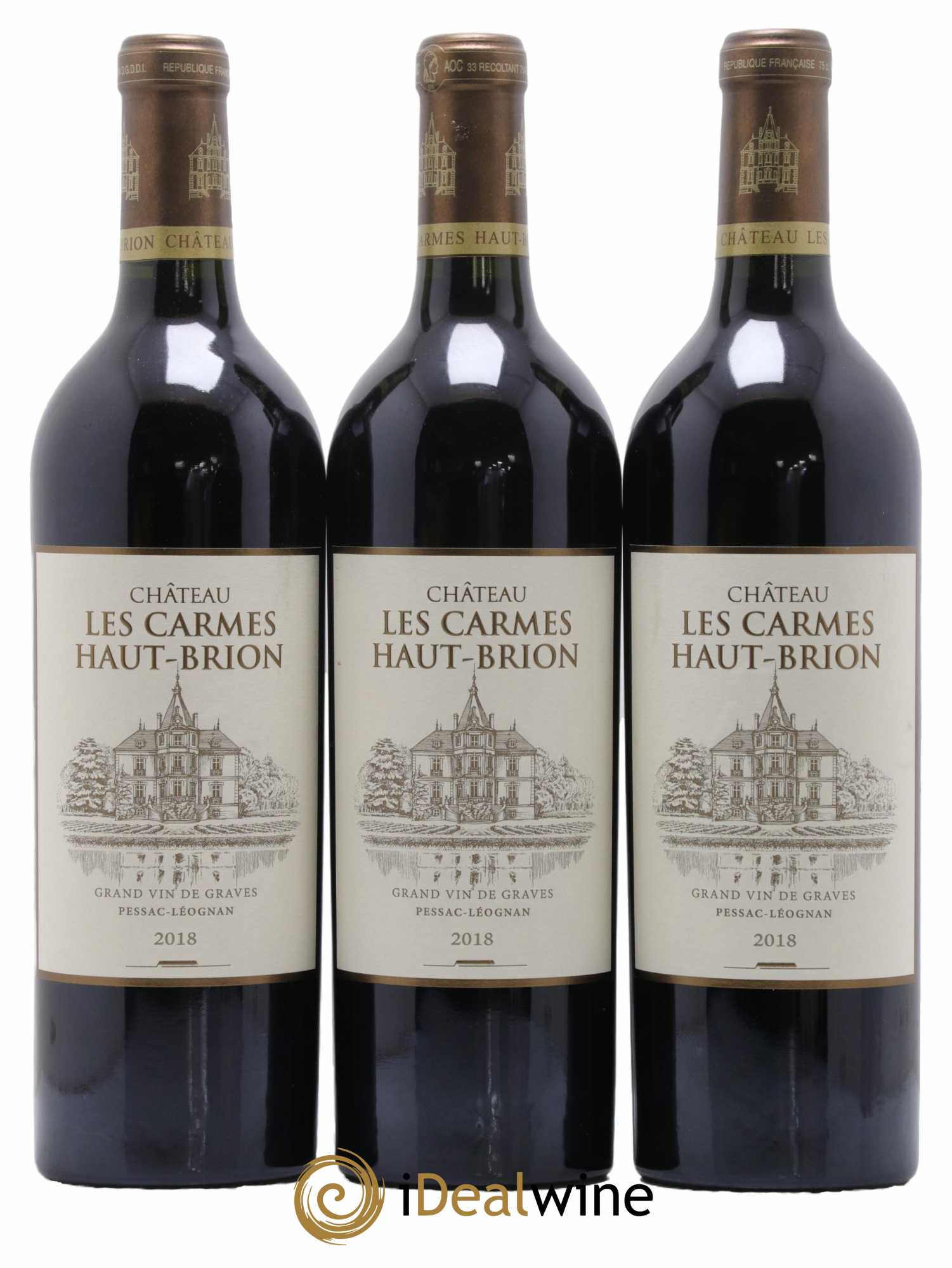 Château Les Carmes Haut-Brion 2018 - Lot de 3 bouteilles - 0
