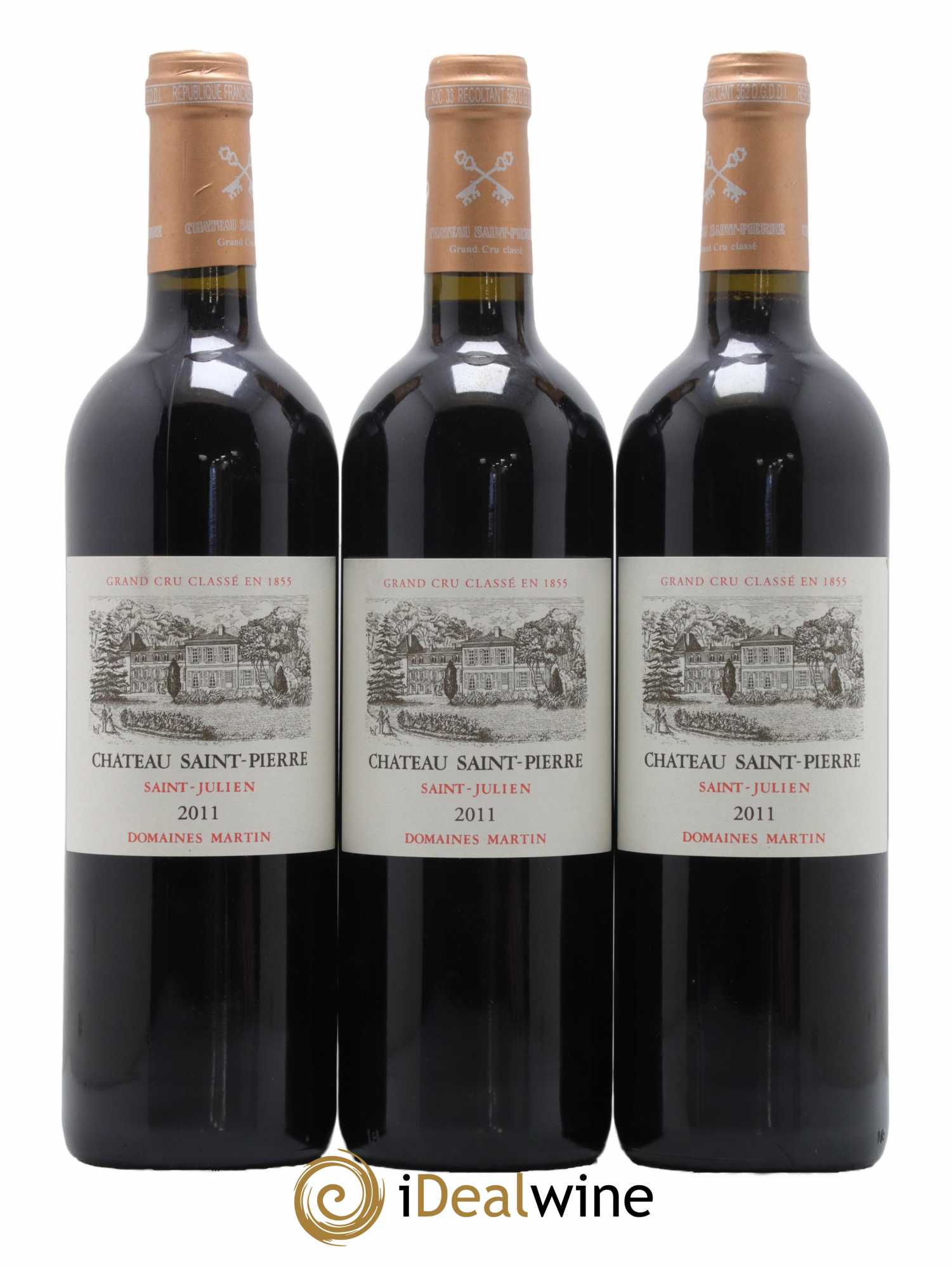 Château Saint-Pierre 4ème Grand Cru Classé 2011 - Lot de 3 bouteilles - 0