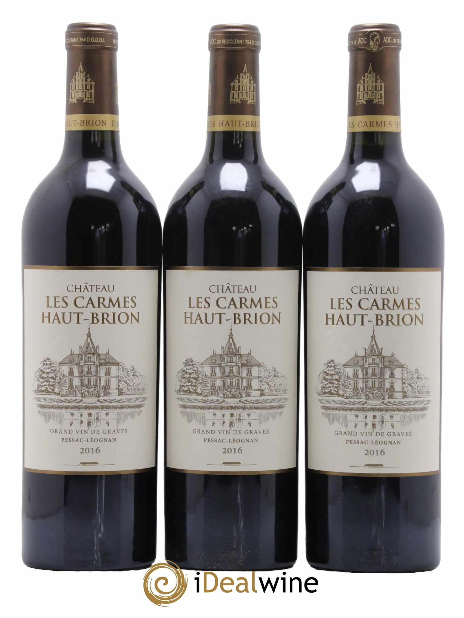 Château Les Carmes Haut-Brion 2016 - Lot de 3 bouteilles - 0