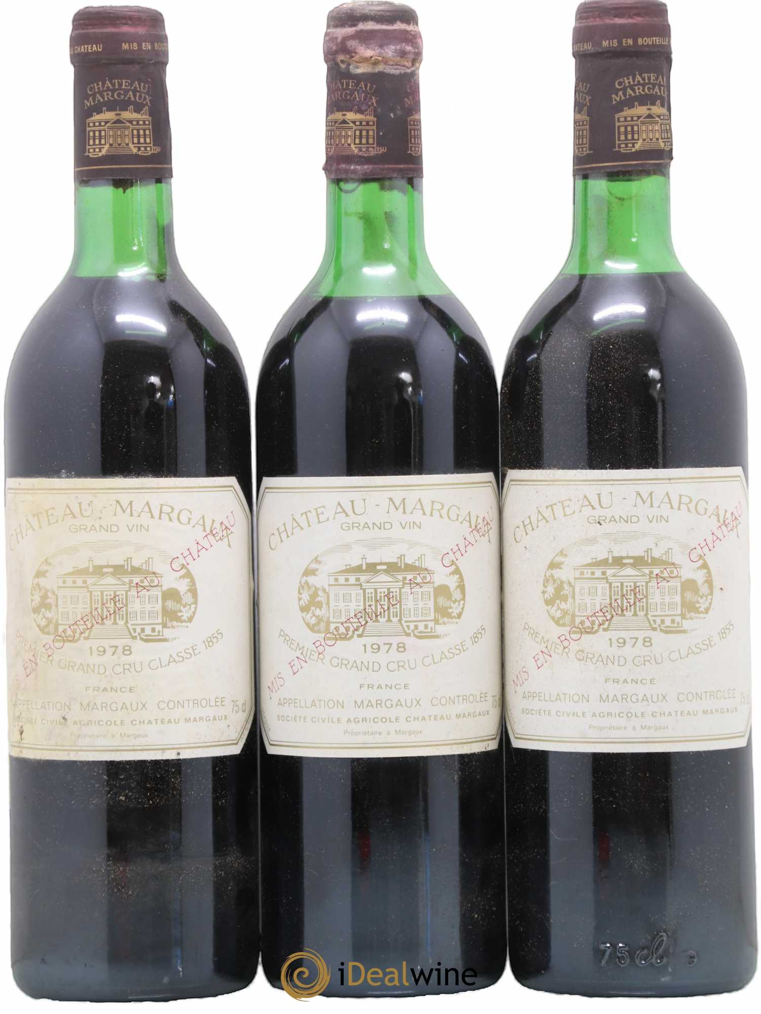 Château Margaux 1er Grand Cru Classé 1978 - Lot de 3 bouteilles - 0