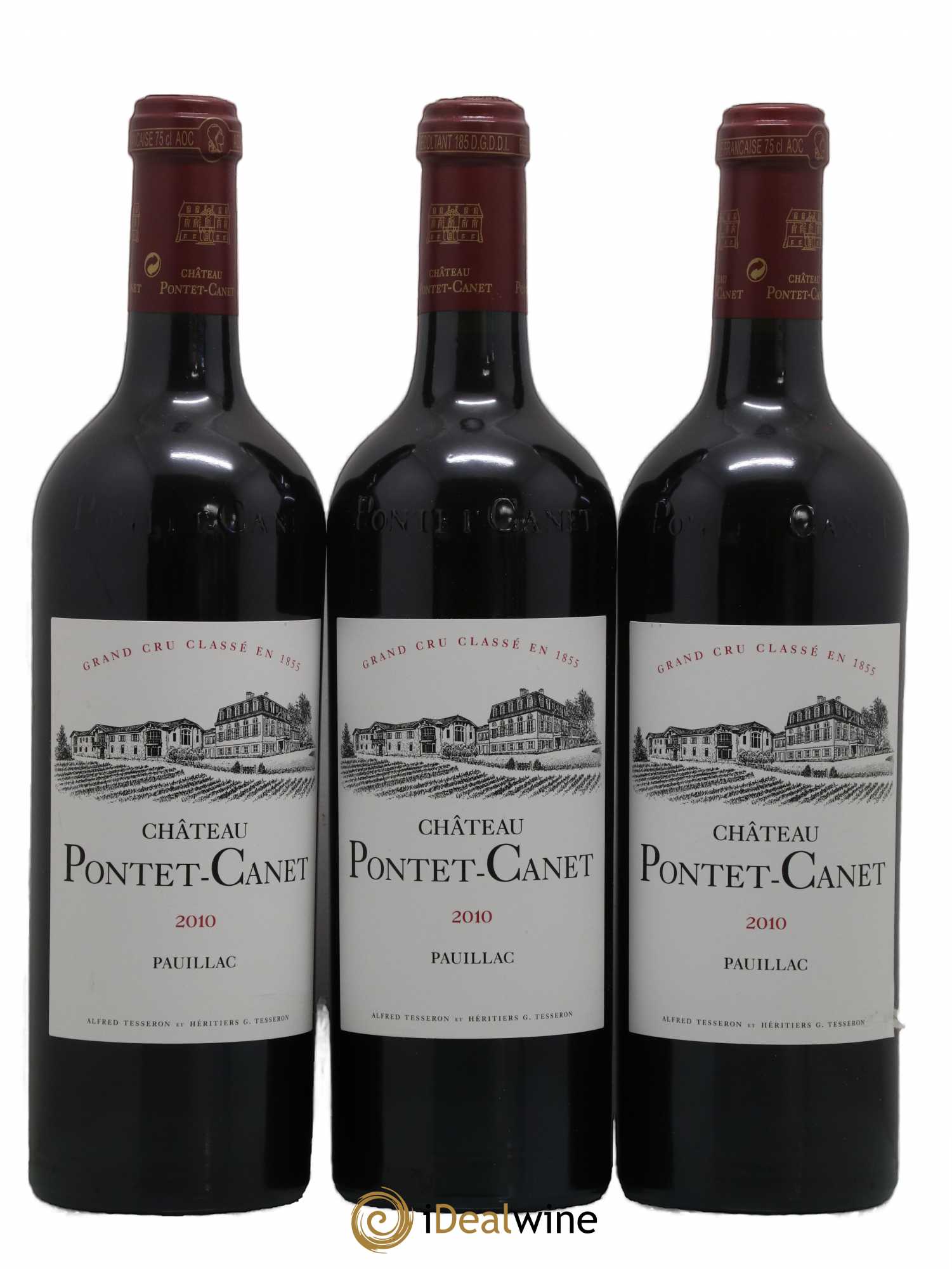 Château Pontet Canet 5ème Grand Cru Classé 2010 - Lot de 3 bouteilles - 0