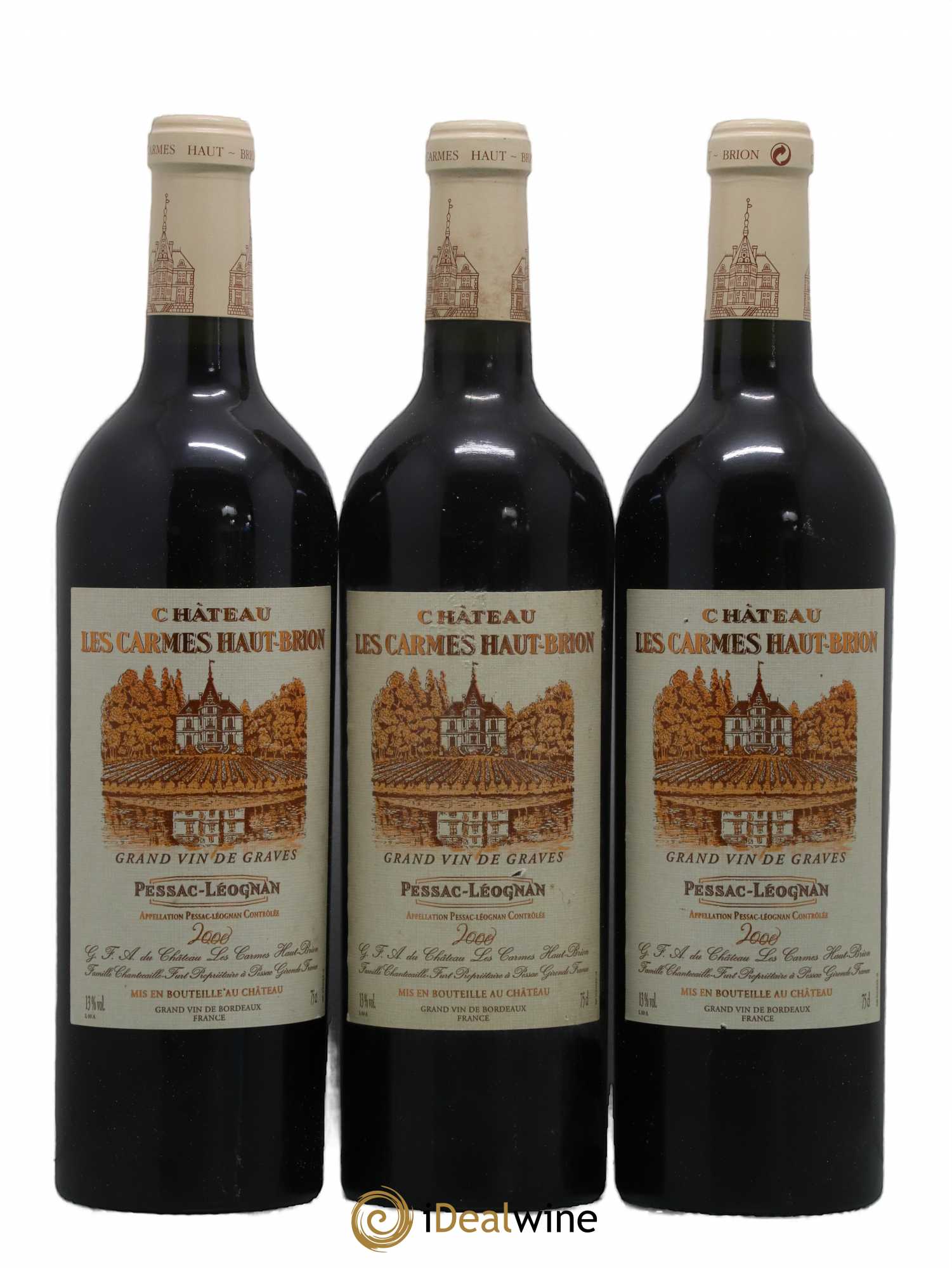 Château Les Carmes Haut-Brion 2000 - Lot de 3 bouteilles - 0