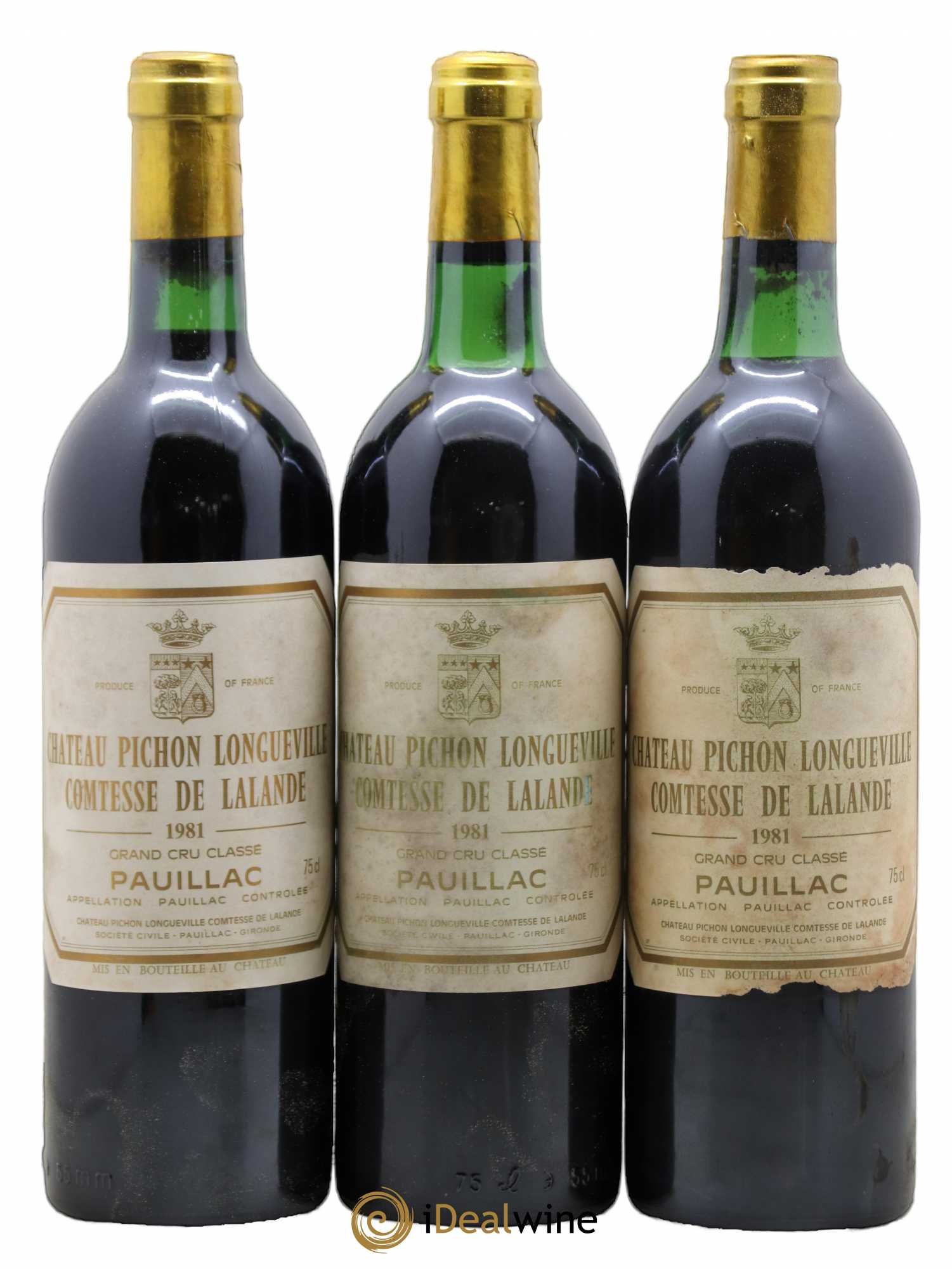 Château Pichon Longueville Comtesse de Lalande 2ème Grand Cru Classé 1981 - Lot de 3 bouteilles - 0
