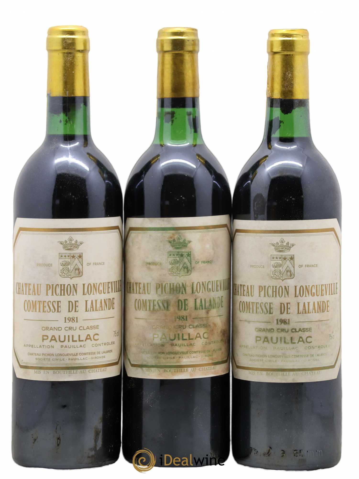 Château Pichon Longueville Comtesse de Lalande 2ème Grand Cru Classé 1981 - Lot de 3 bouteilles - 0