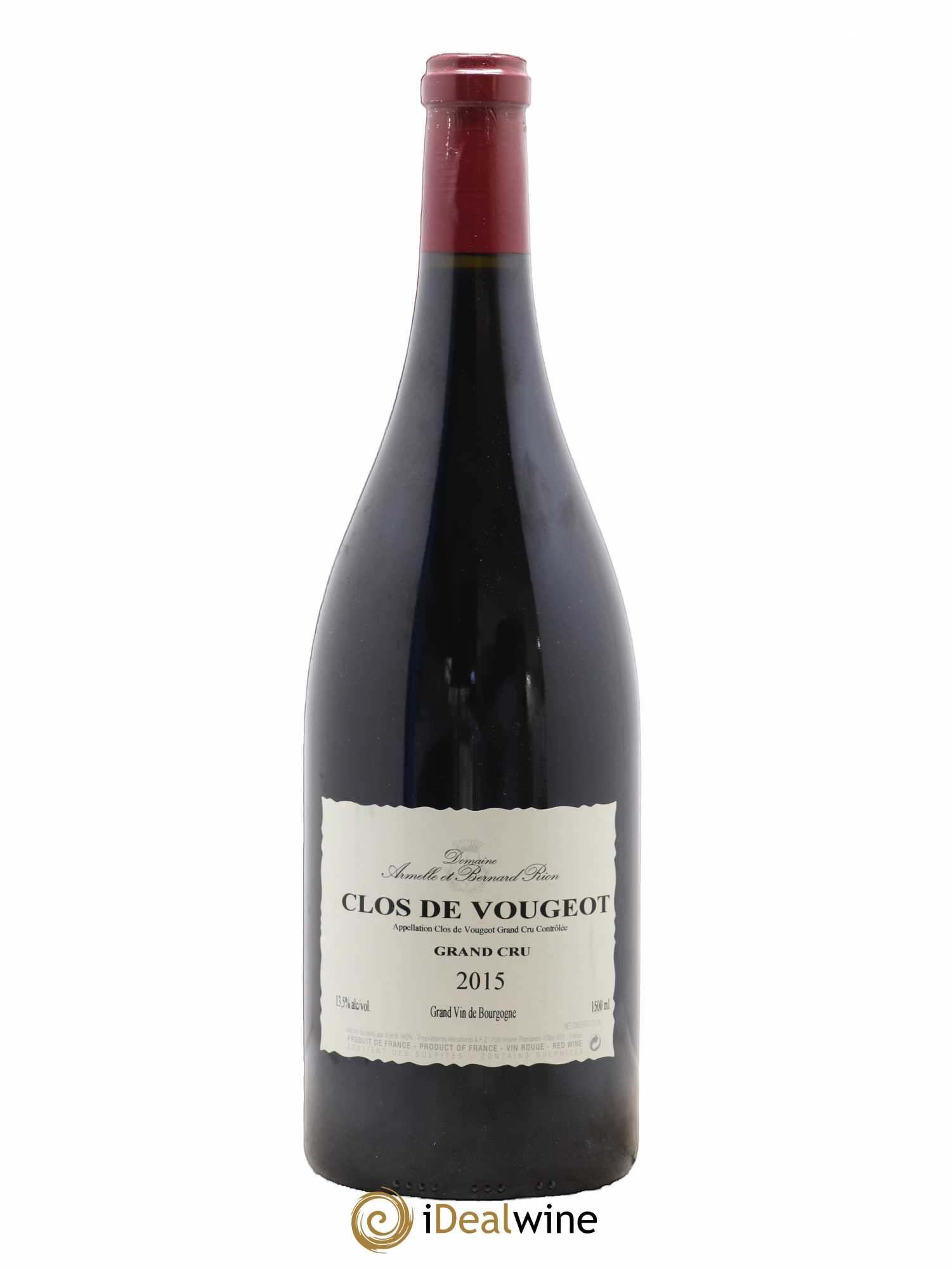 Clos de Vougeot Grand Cru Domaine Armelle et Bernard Rion 2015 - Lot de 1 magnum - 0
