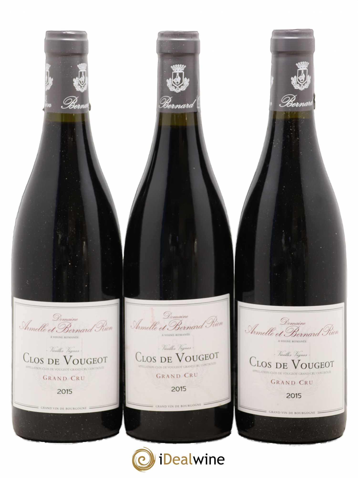 Clos de Vougeot Grand Cru Domaine Armelle et Bernard Rion 2015 - Lot de 3 bouteilles - 0