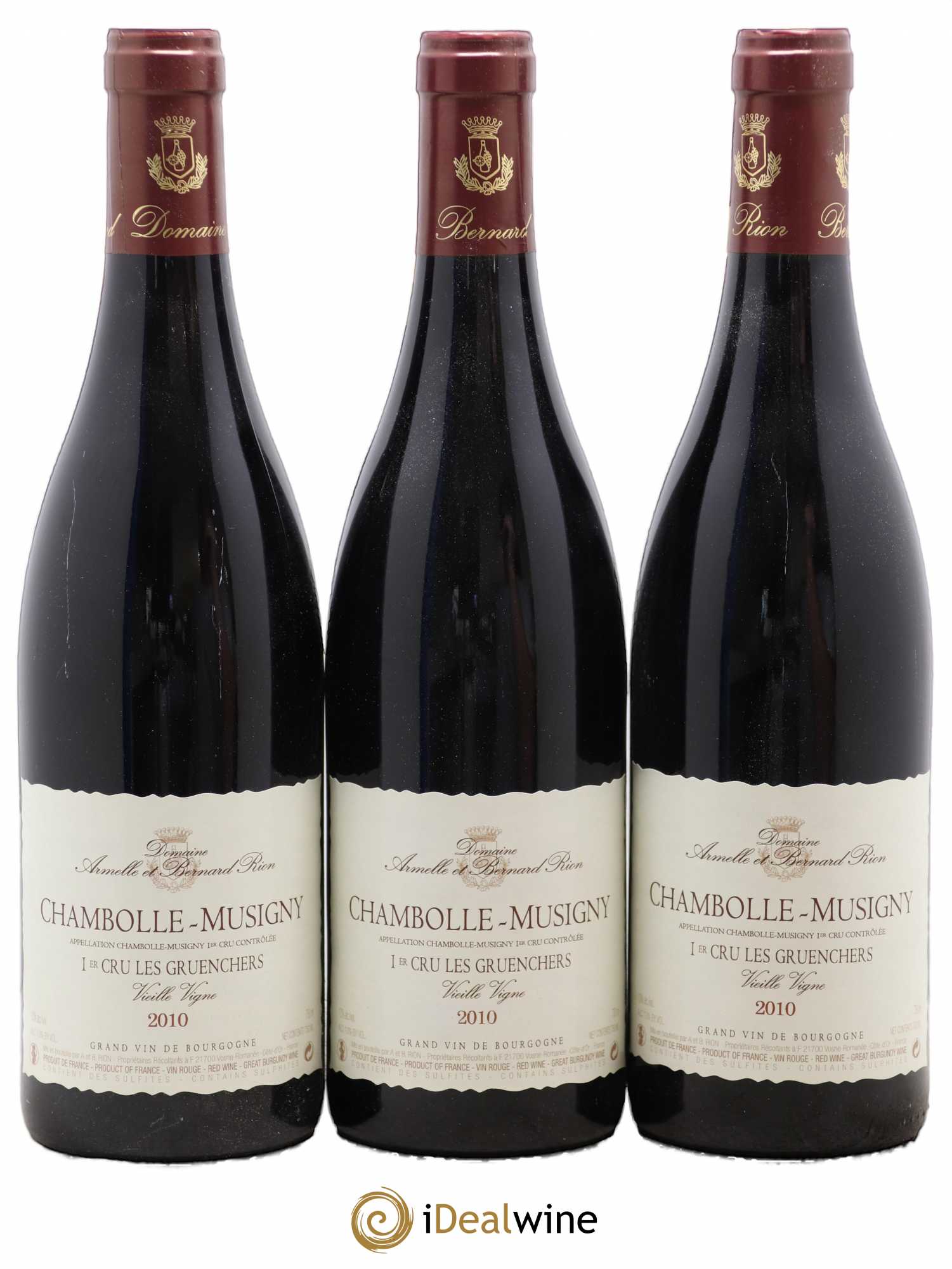 Chambolle-Musigny 1er Cru Les Gruenchers Vieilles vignes Armelle Et Bernard Rion 2010 - Posten von 3 Flaschen - 0