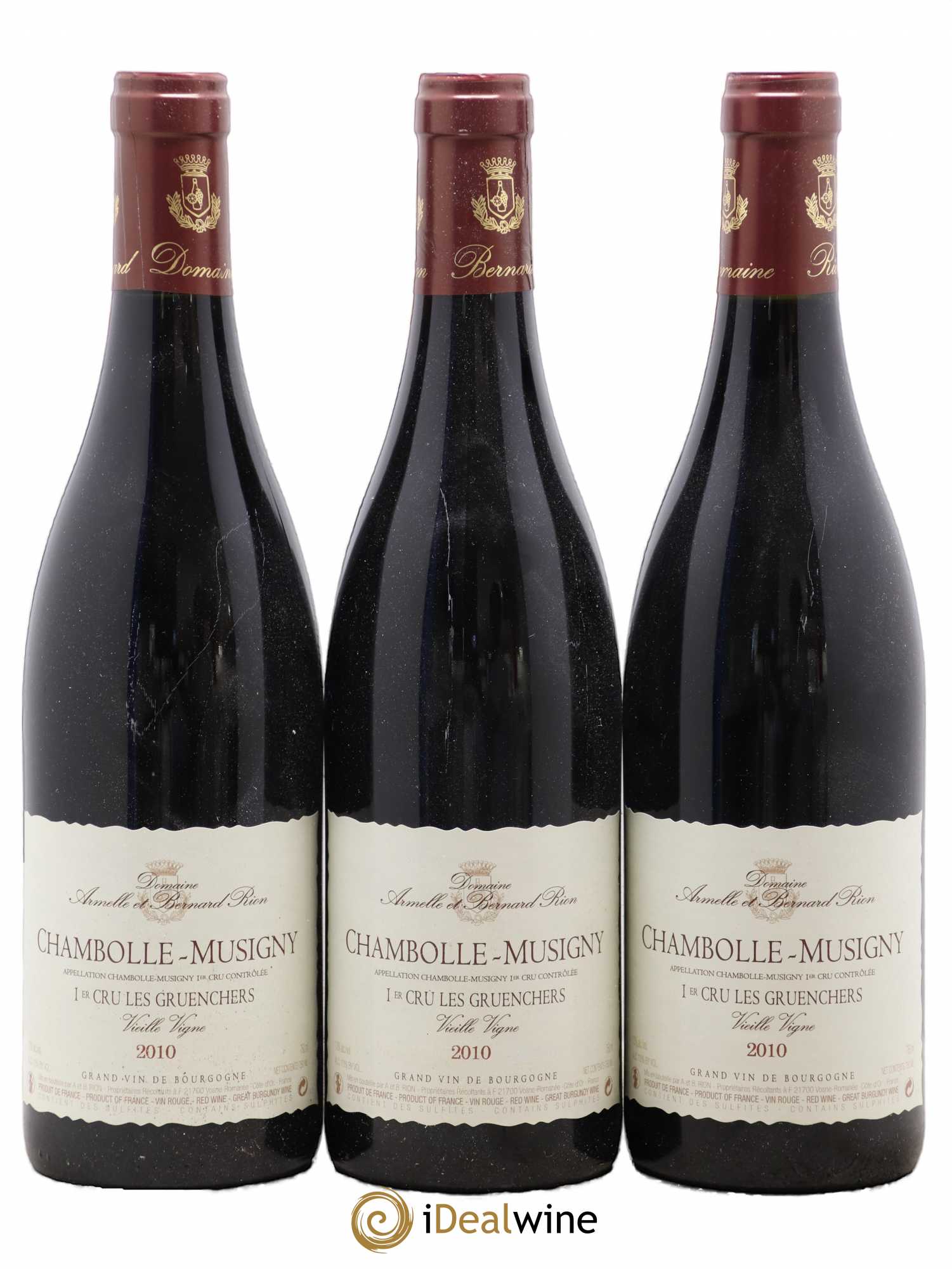 Chambolle-Musigny 1er Cru Les Gruenchers Vieilles vignes Armelle Et Bernard Rion 2010 - Posten von 3 Flaschen - 0