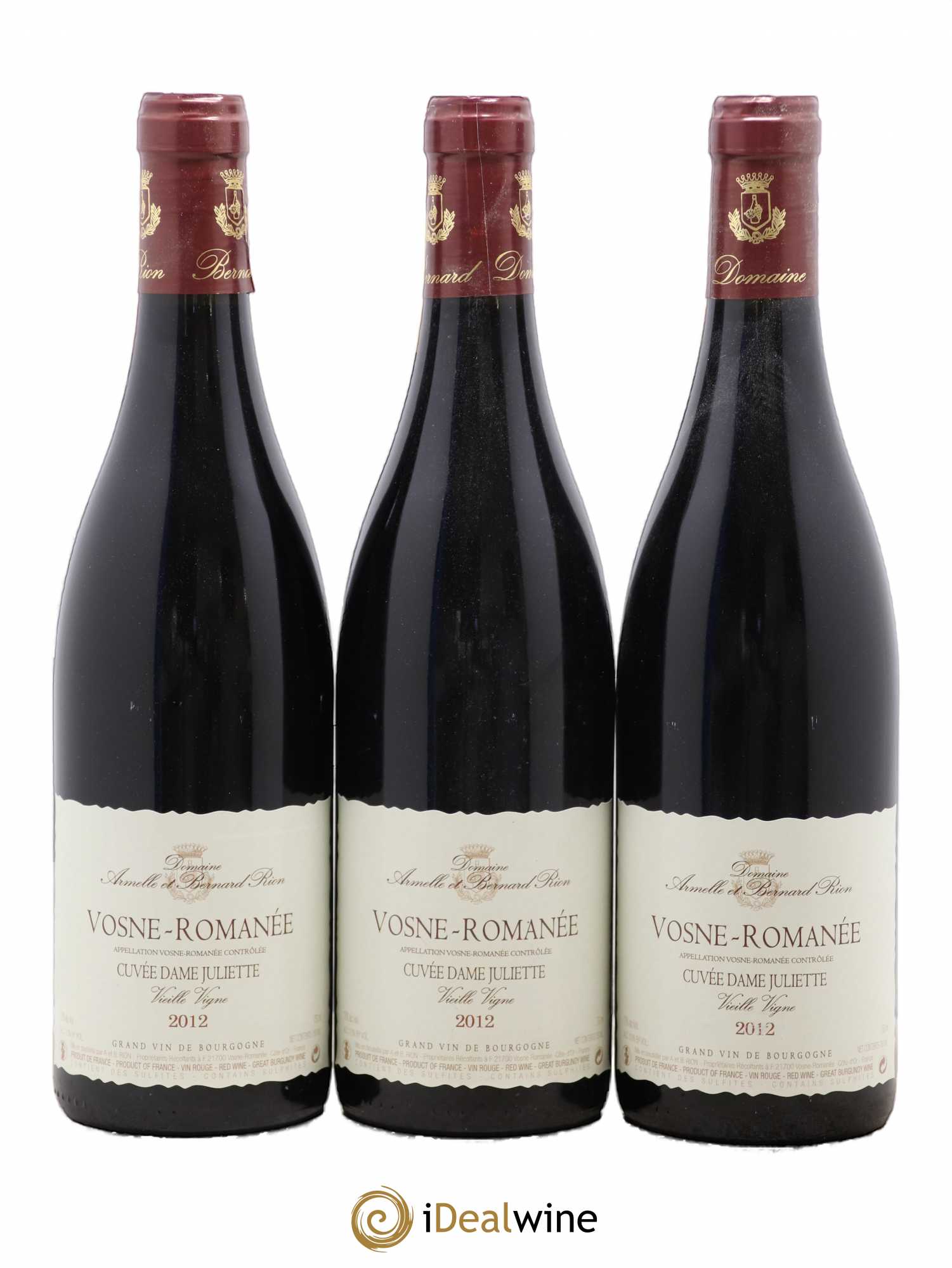 Vosne-Romanée Cuvée Dame Juliette Vieilles vignes Rion 2012 - Lot de 3 bouteilles - 0