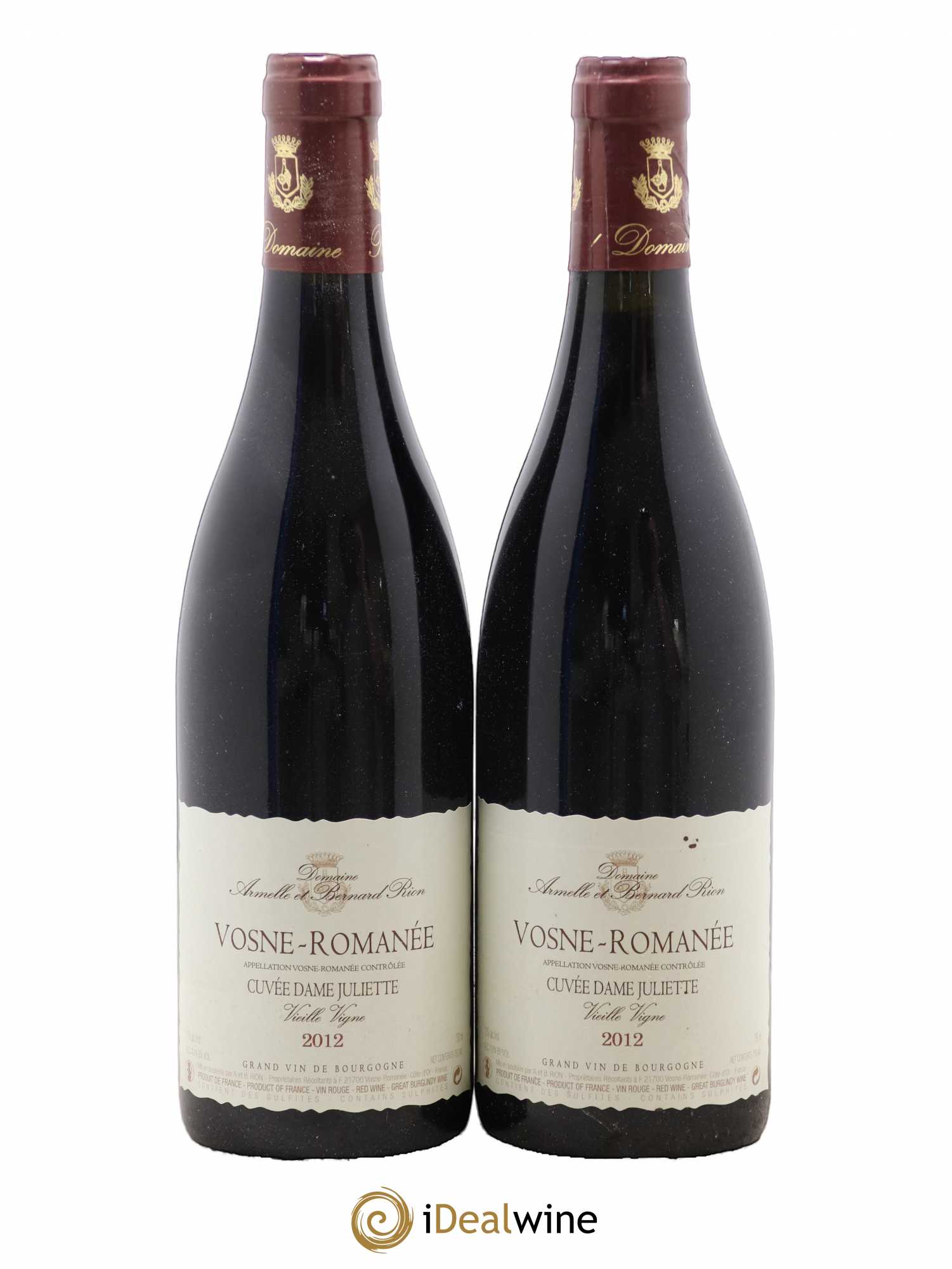 Vosne-Romanée Cuvée Dame Juliette Vieilles vignes Rion 2012 - Lot de 2 bouteilles - 0