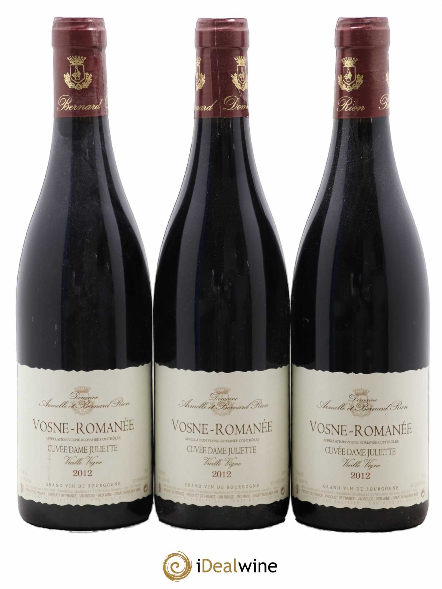 Vosne-Romanée Cuvée Dame Juliette Vieilles vignes Rion 2012 - Lot de 3 bouteilles - 0
