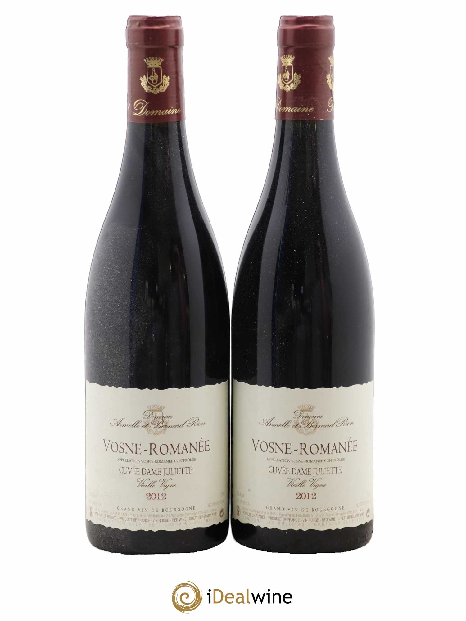 Vosne-Romanée Cuvée Dame Juliette Vieilles vignes Rion 2012 - Lot de 2 bouteilles - 0