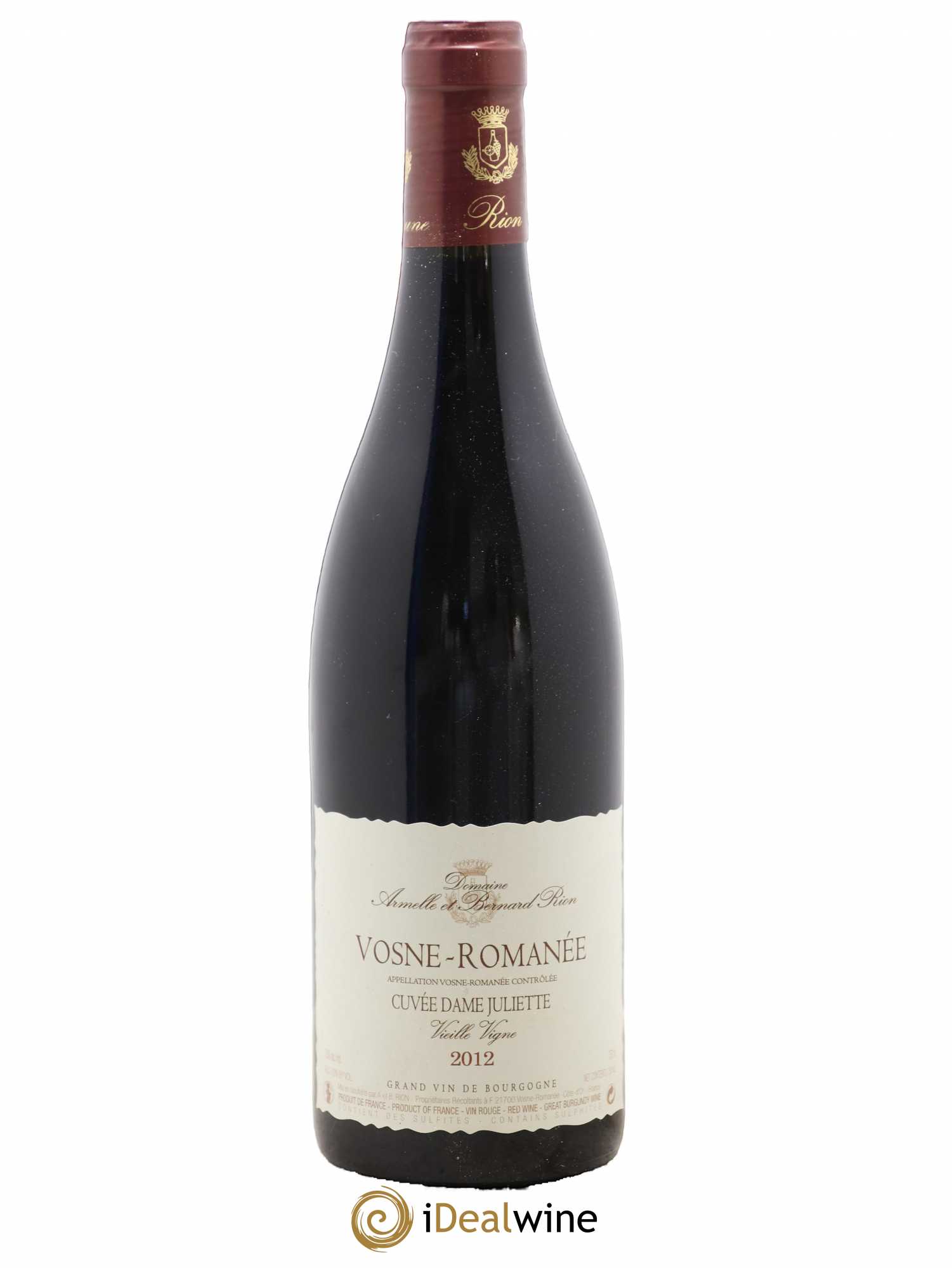 Vosne-Romanée Cuvée Dame Juliette Vieilles vignes Rion 2012 - Lot de 1 bouteille - 0