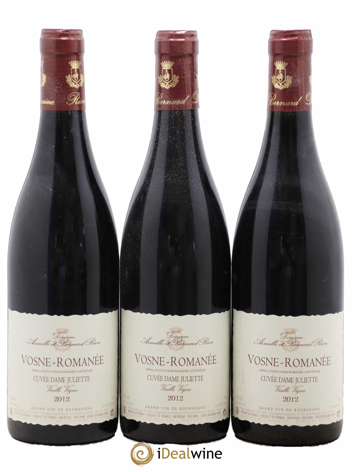 Vosne-Romanée Cuvée Dame Juliette Vieilles vignes Rion 2012 - Lot de 3 bouteilles - 0