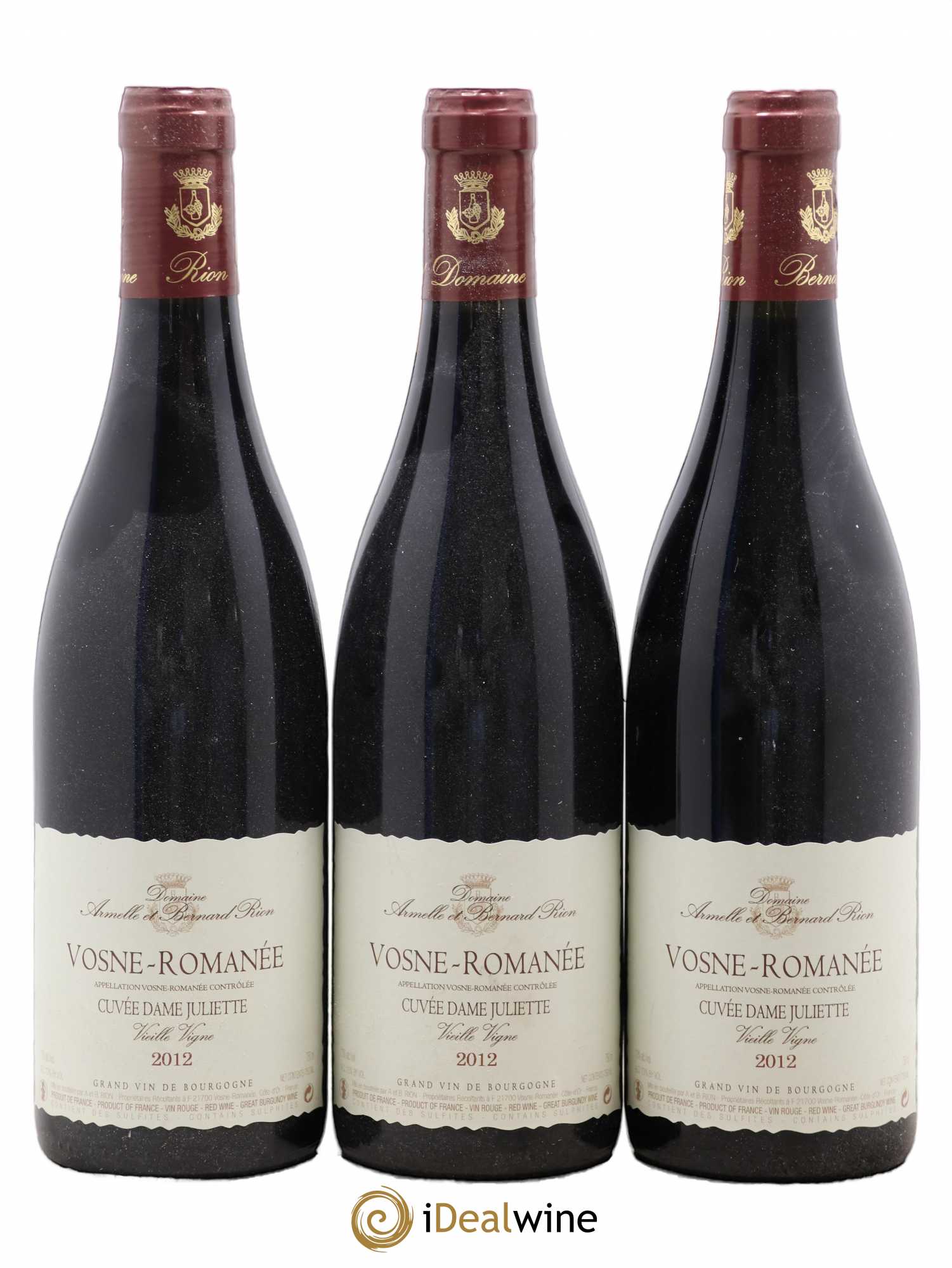 Vosne-Romanée Cuvée Dame Juliette Vieilles vignes Rion 2012 - Lot de 3 bouteilles - 0