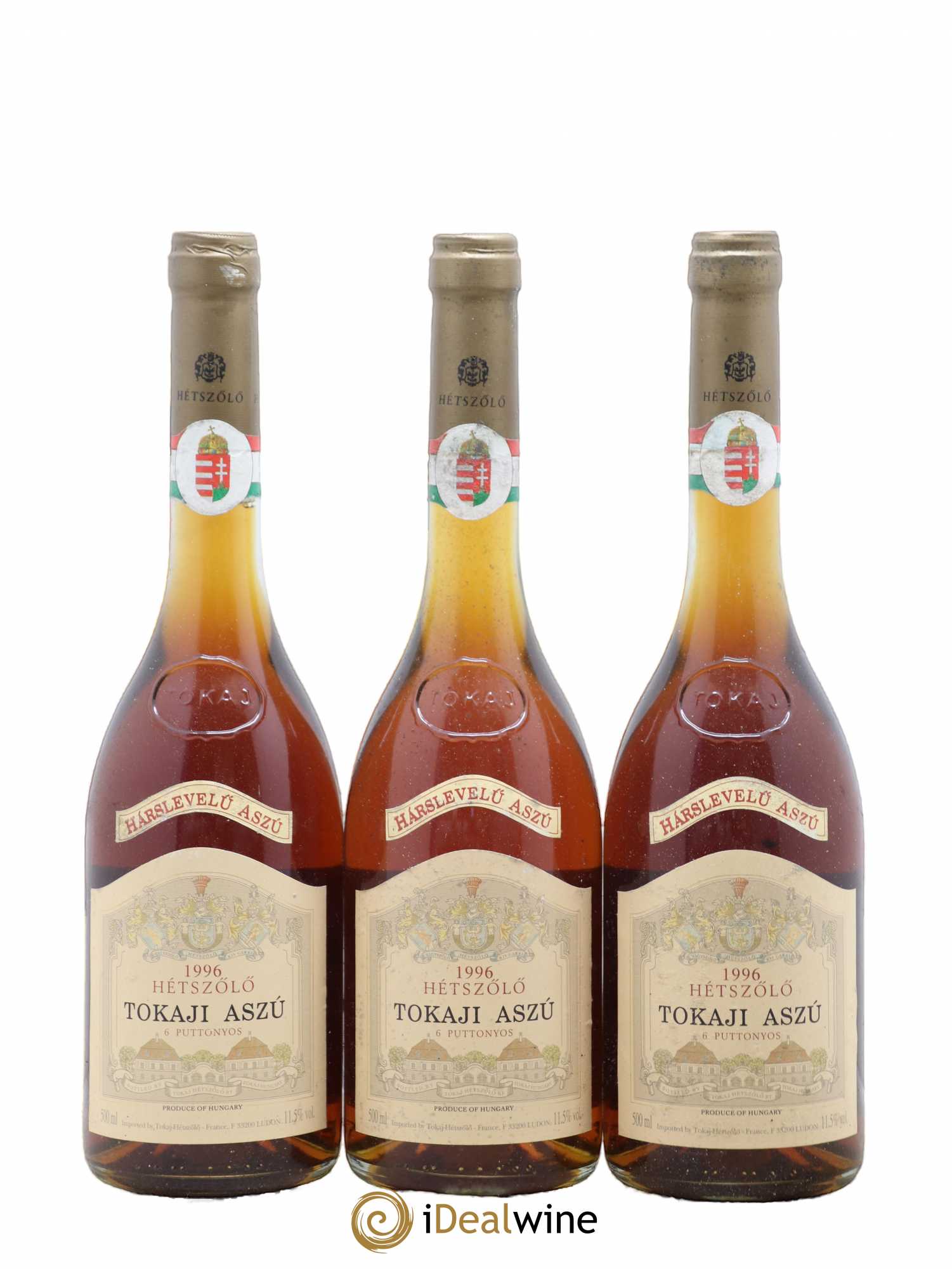 Tokaji Aszú 6 Puttonyos Hetszóló 50cl 1996 - Lotto di 3 bottiglie - 0